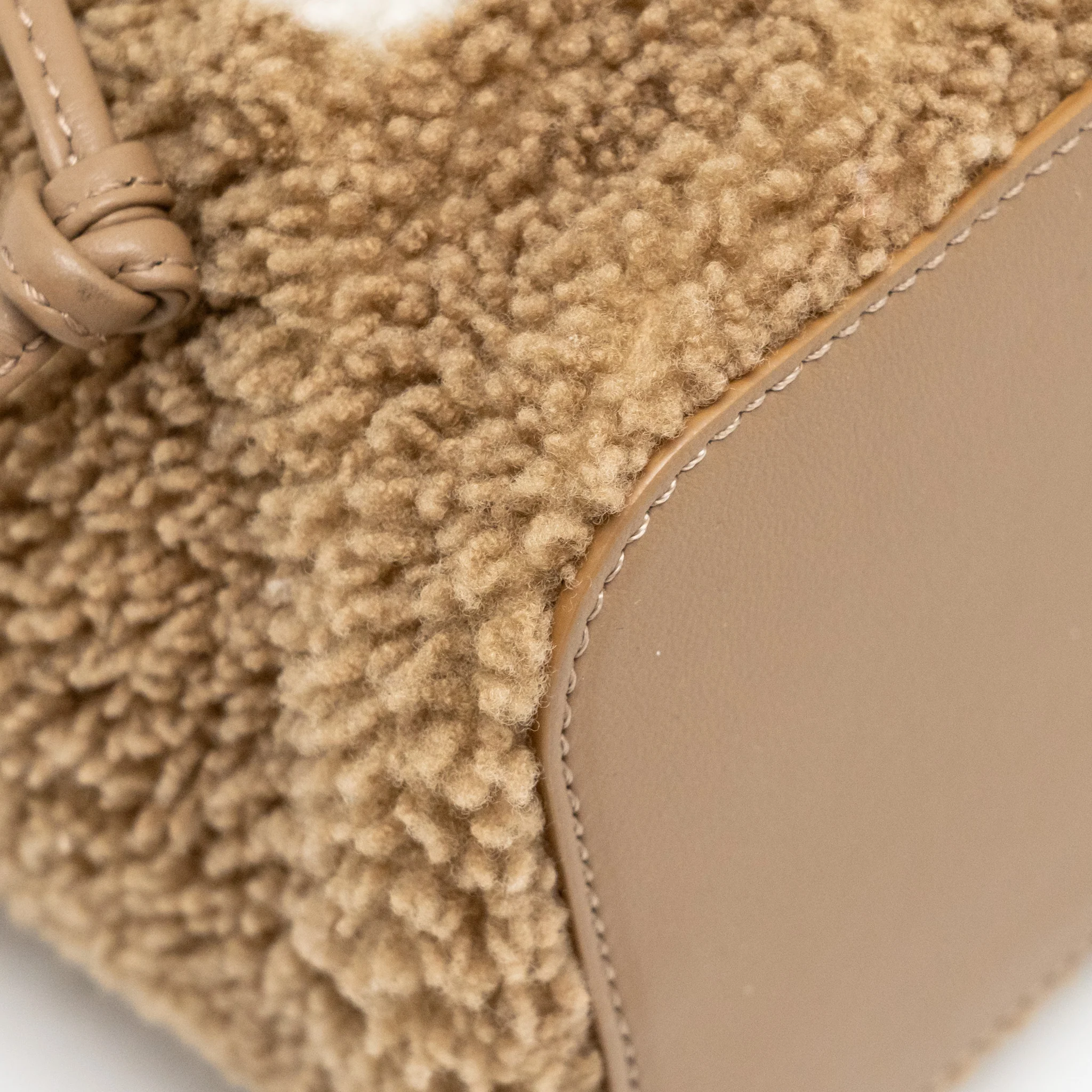 Fendi Mini Mon Tresor Bucket Bag Shearling/Leather Beige GHW - Image 9