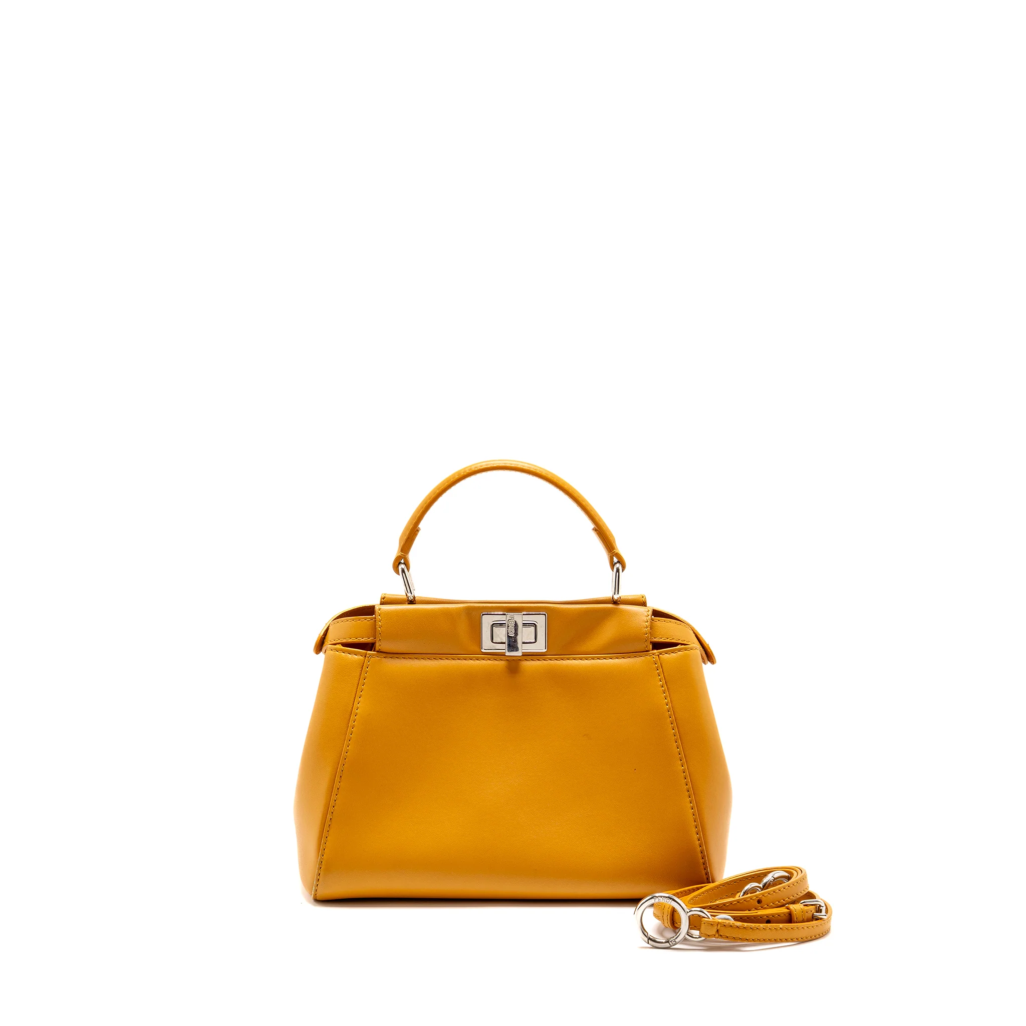 Fendi mini peekaboo Nappa lambskin orange SHW