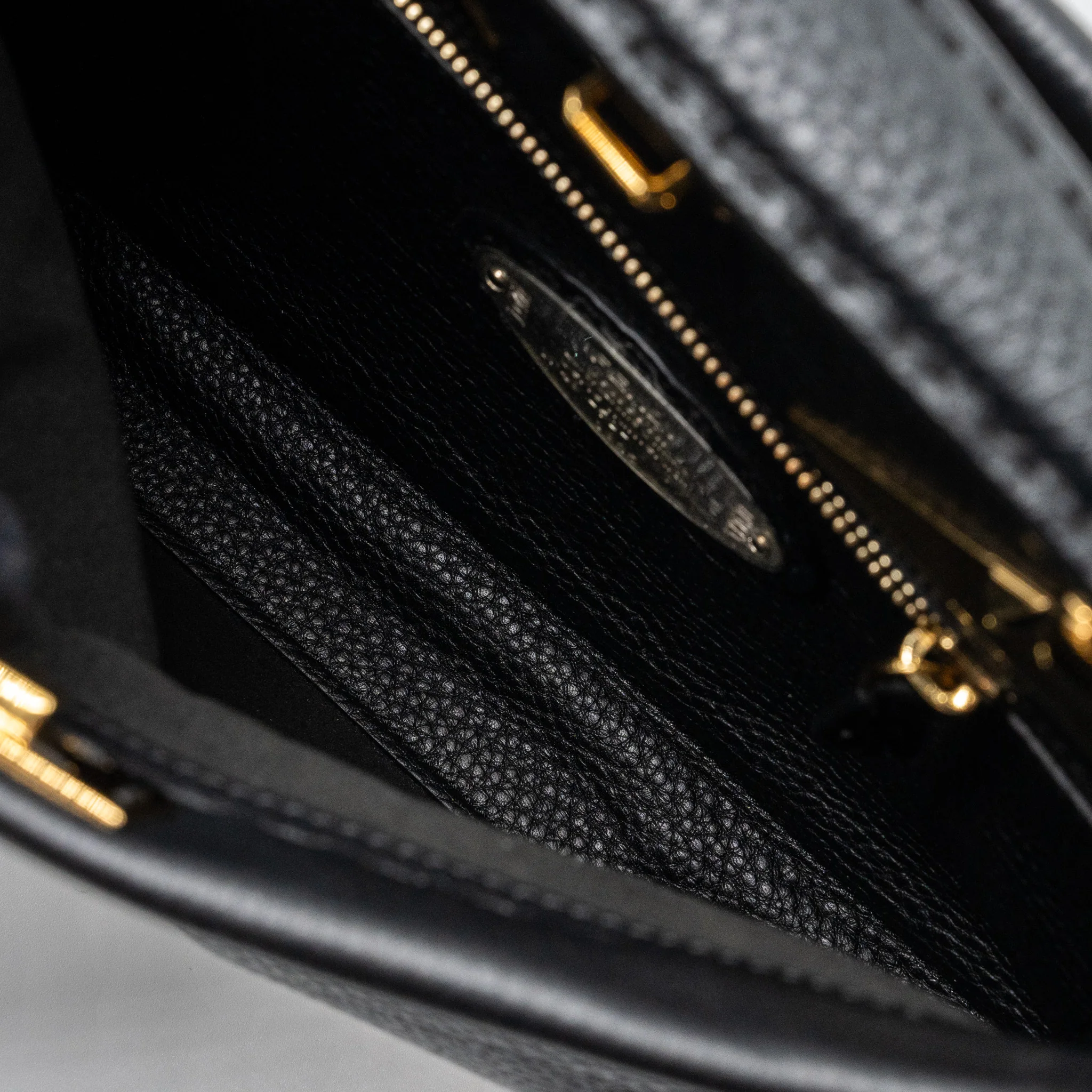 Fendi Peekaboo Fit Mini Selleria Bag with topstiching Leather Black GHW - Image 10