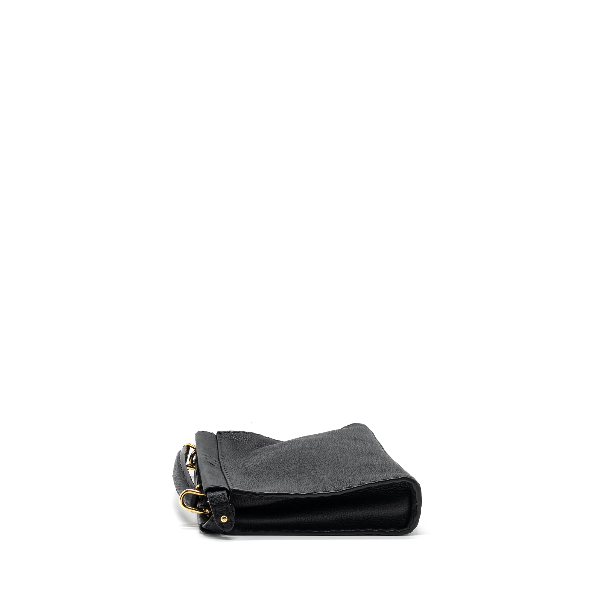 Fendi Peekaboo Fit Mini Selleria Bag with topstiching Leather Black GHW - Image 4