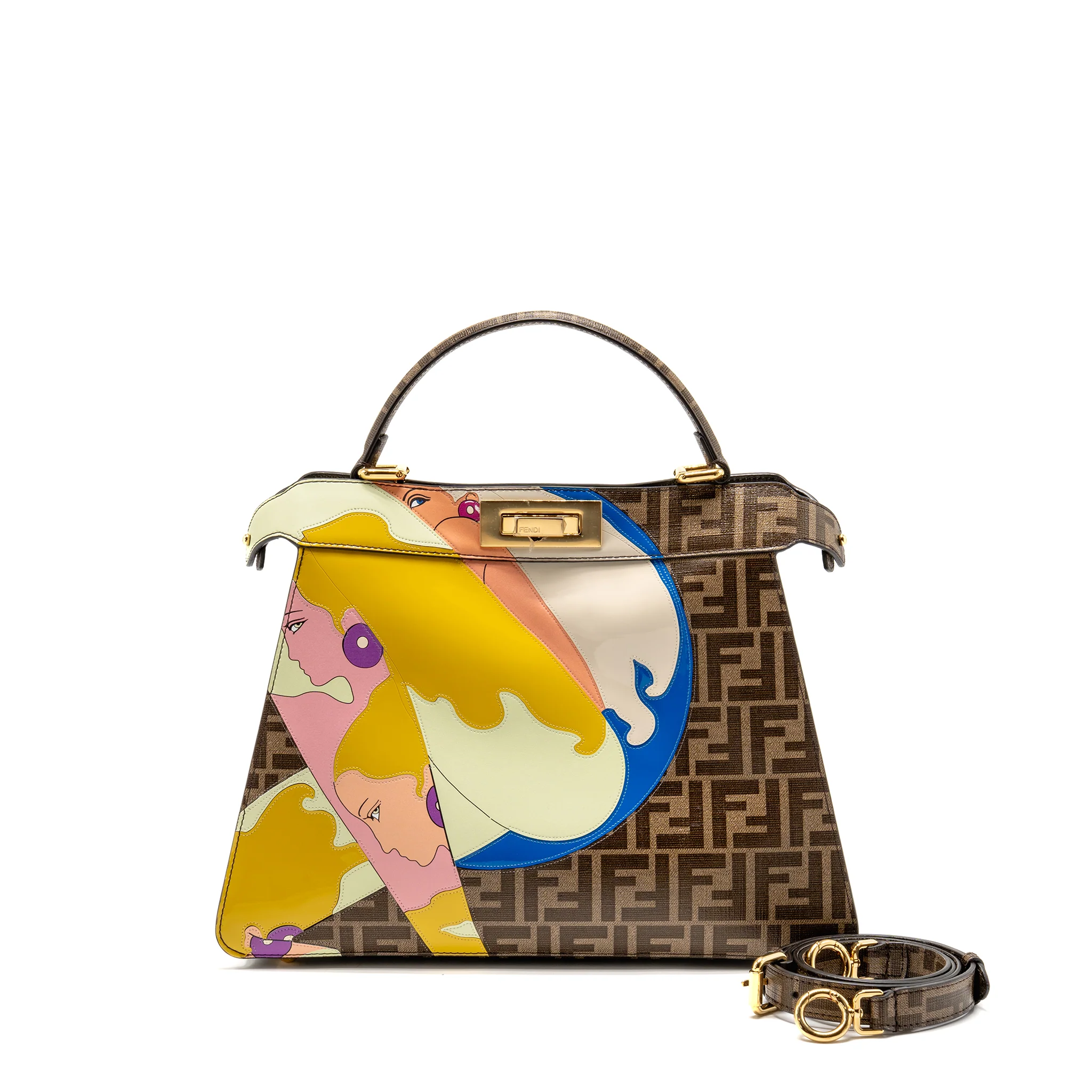 Fendi Peekaboo ISeeU Antonio Lopez Zucca coated canvas multicolour GHW
