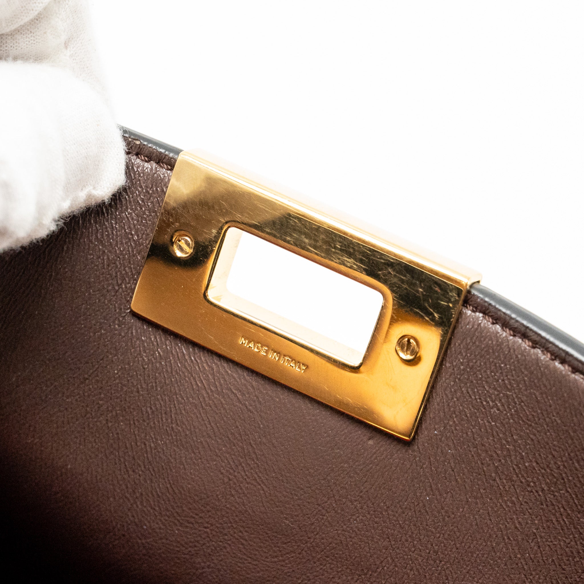 Fendi Peekaboo X-Lite Medium Calfskin Black GHW with Flowerland Strap - Image 16