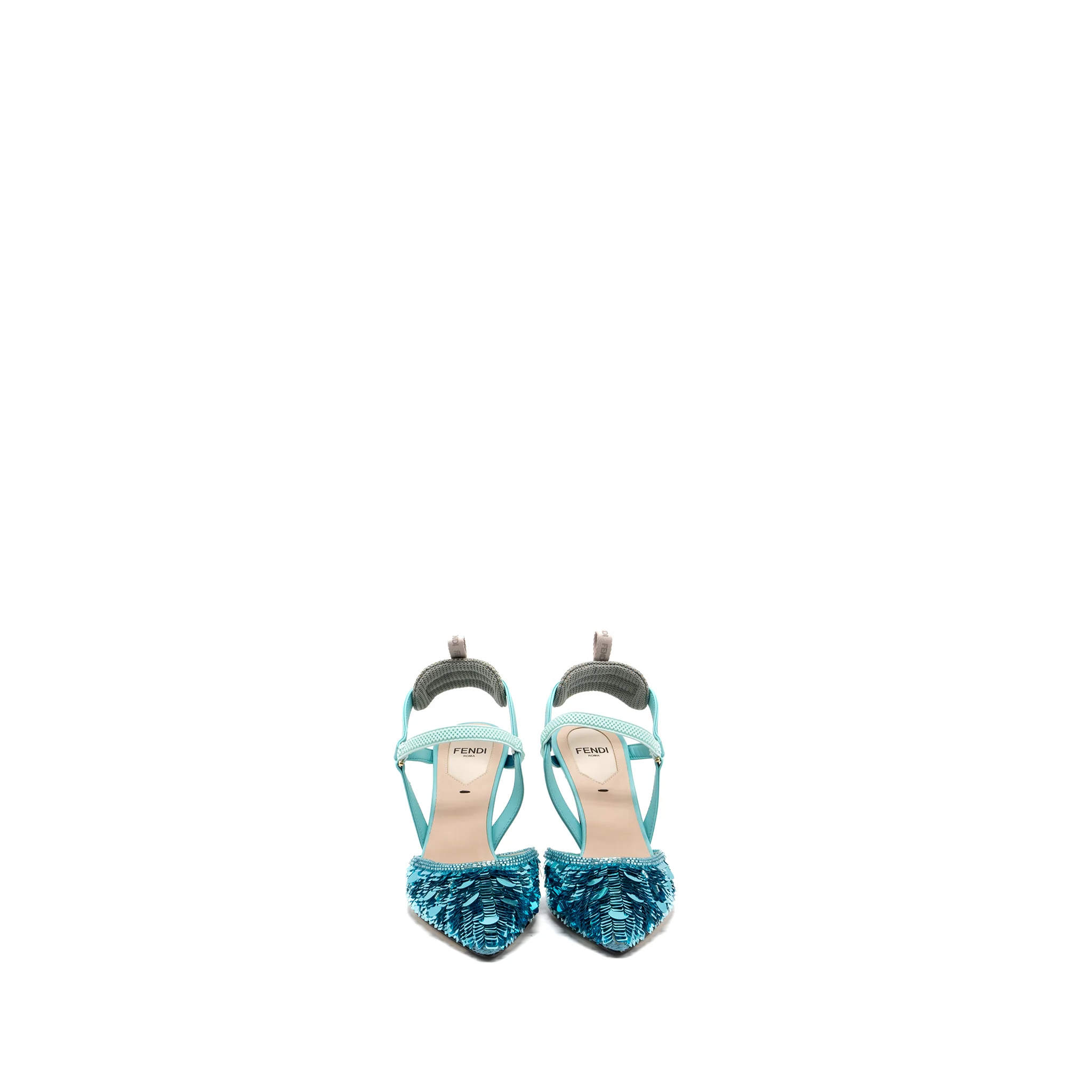 Fendi size 35 colibri lite sandal sequin blue - Image 4