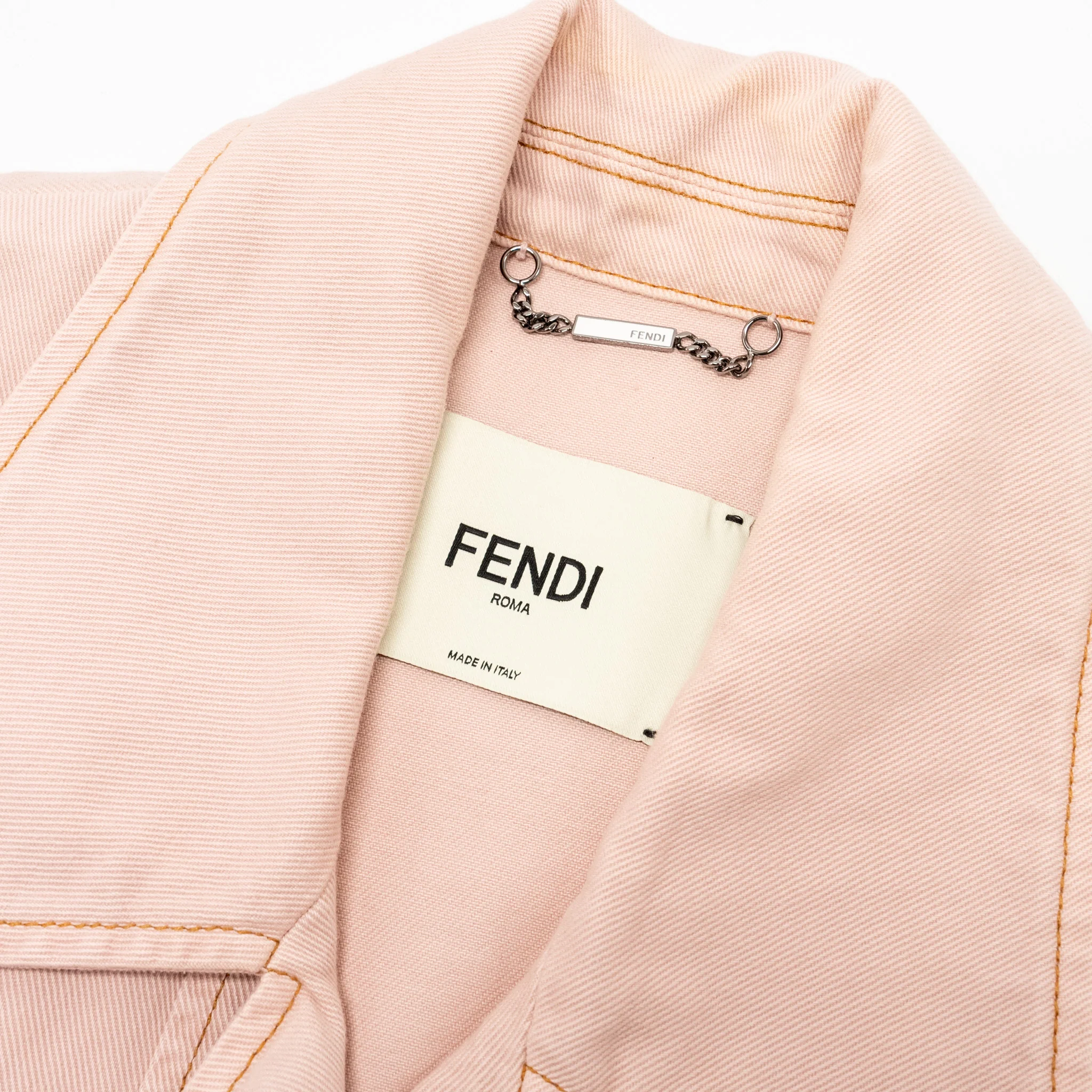Fendi Size 38 Denim Jacket and Skirt Cotton/Calfskin Pink - Image 14
