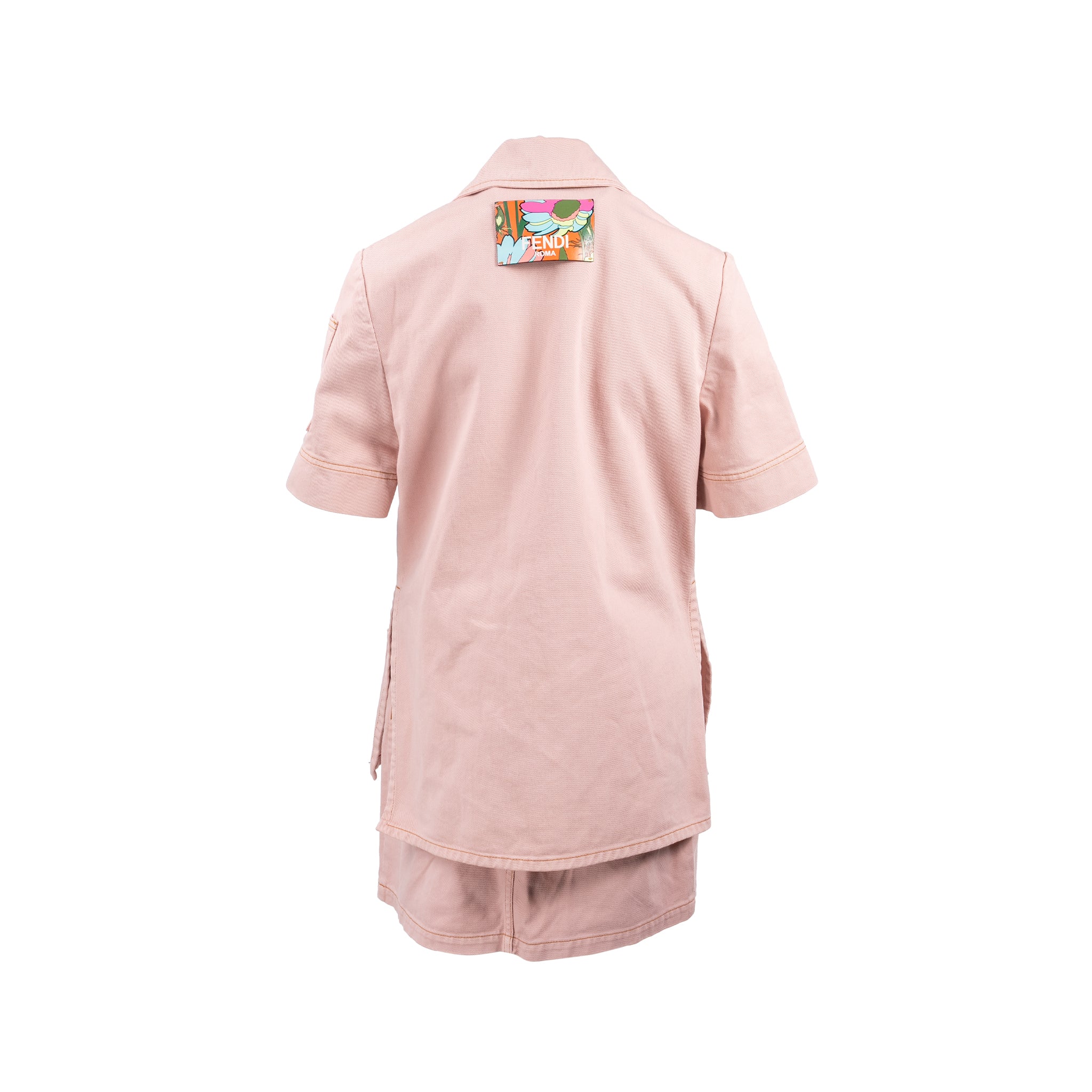 Fendi Size 38 Denim Jacket and Skirt Cotton/Calfskin Pink - Image 3