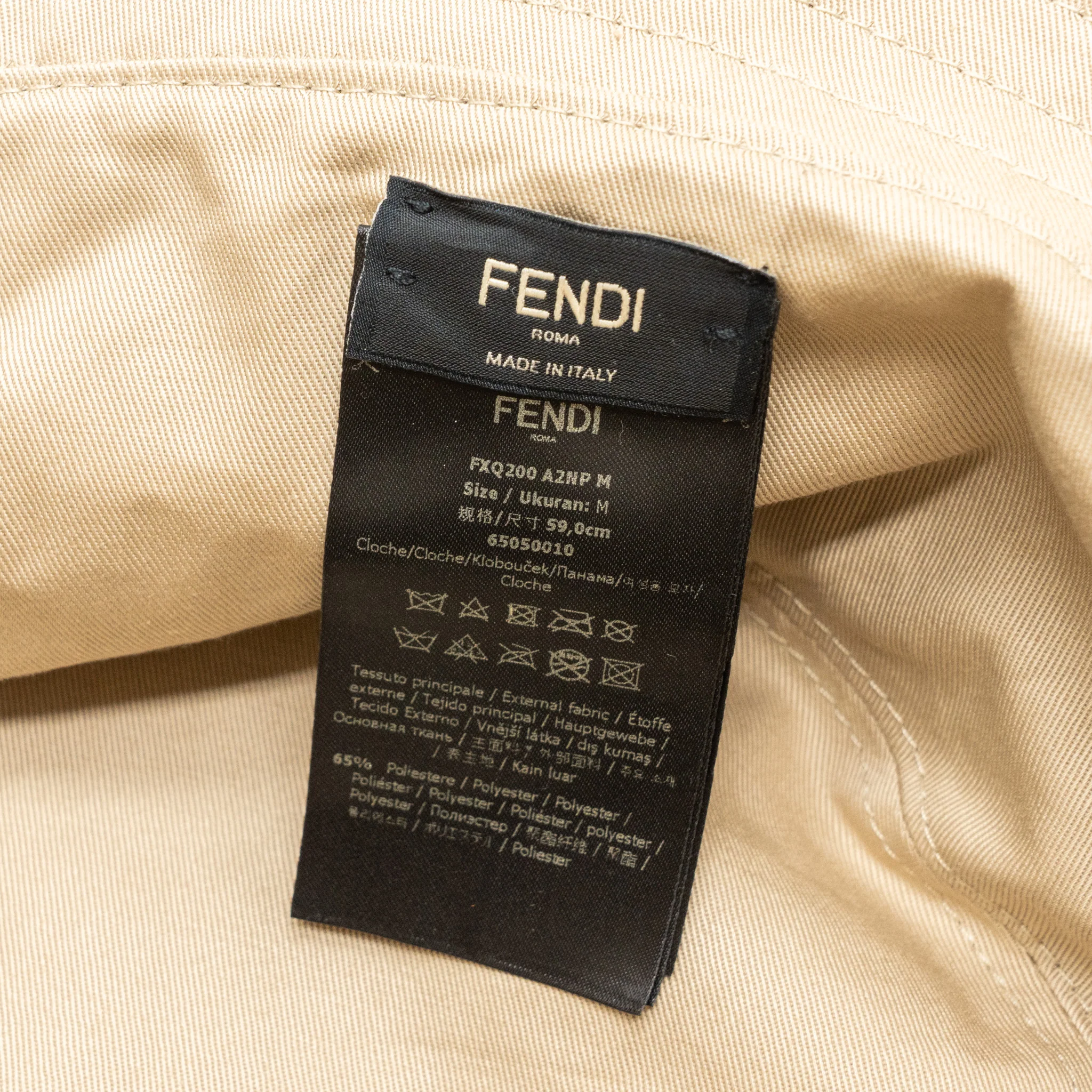 Fendi size M bucket hat brown tech fabric - Image 5