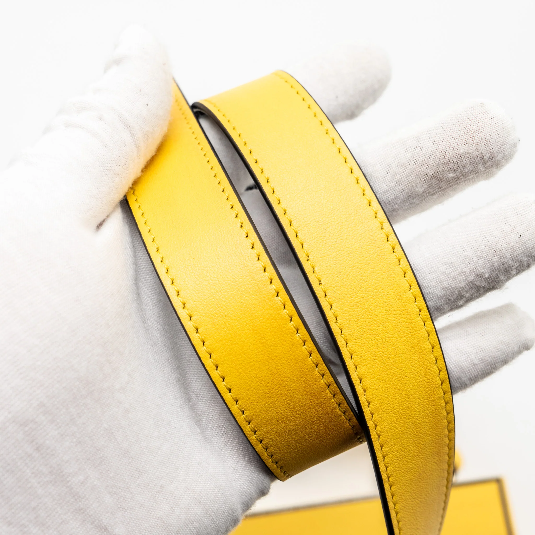 Fendi Vertical box bag calfskin yellow GHW - Image 10