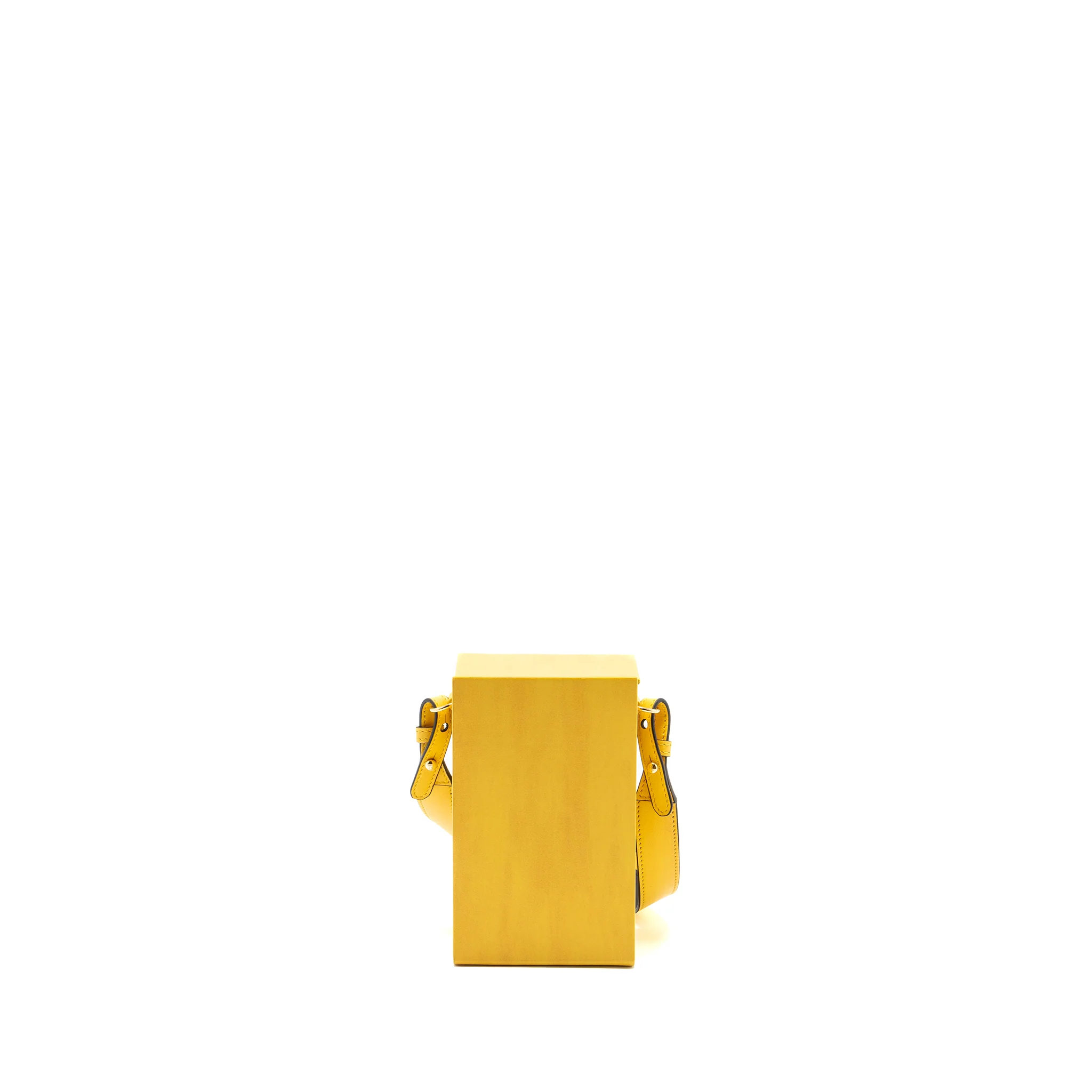 Fendi Vertical box bag calfskin yellow GHW - Image 2