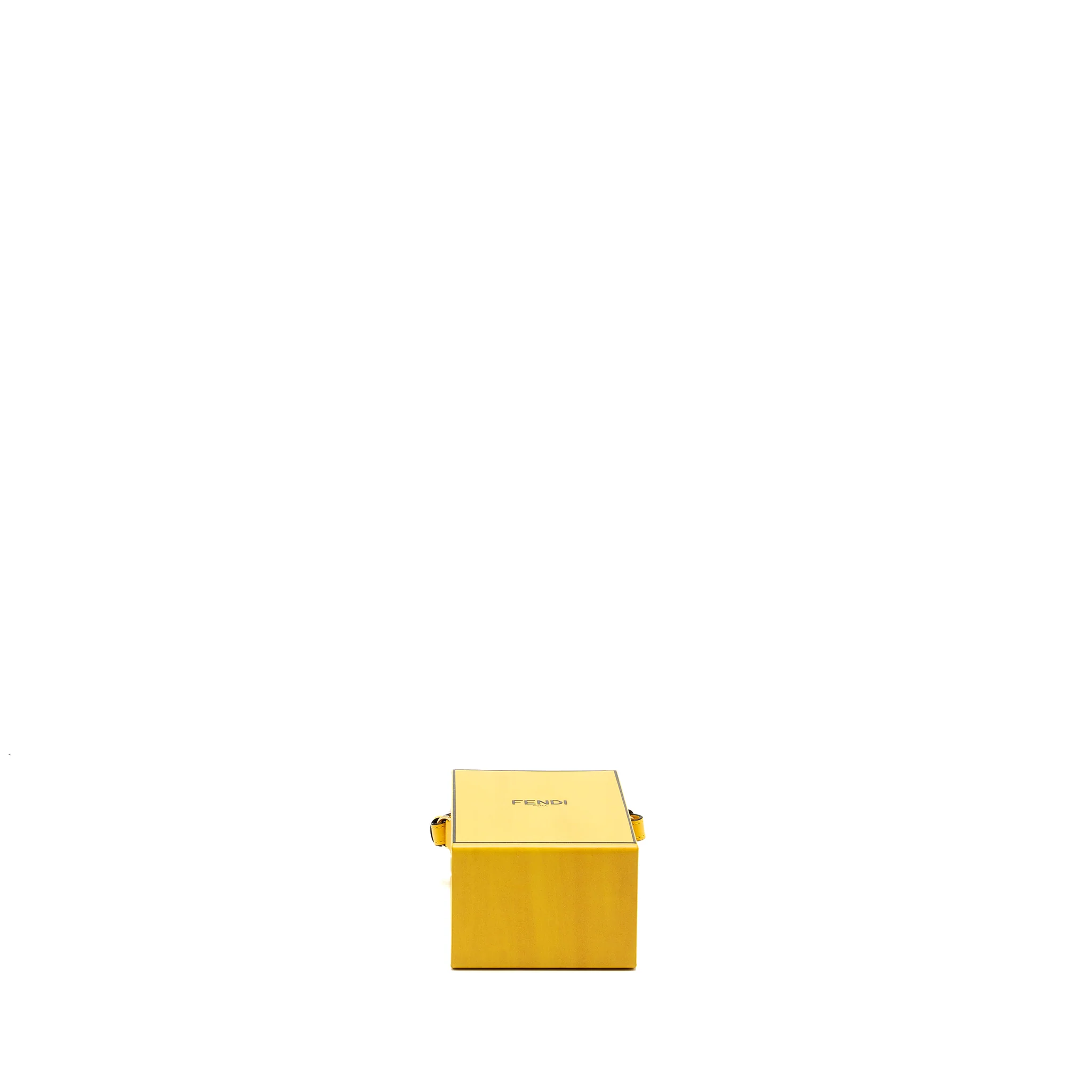 Fendi vertical box shoulder bag calfskin yellow GHW - Image 5