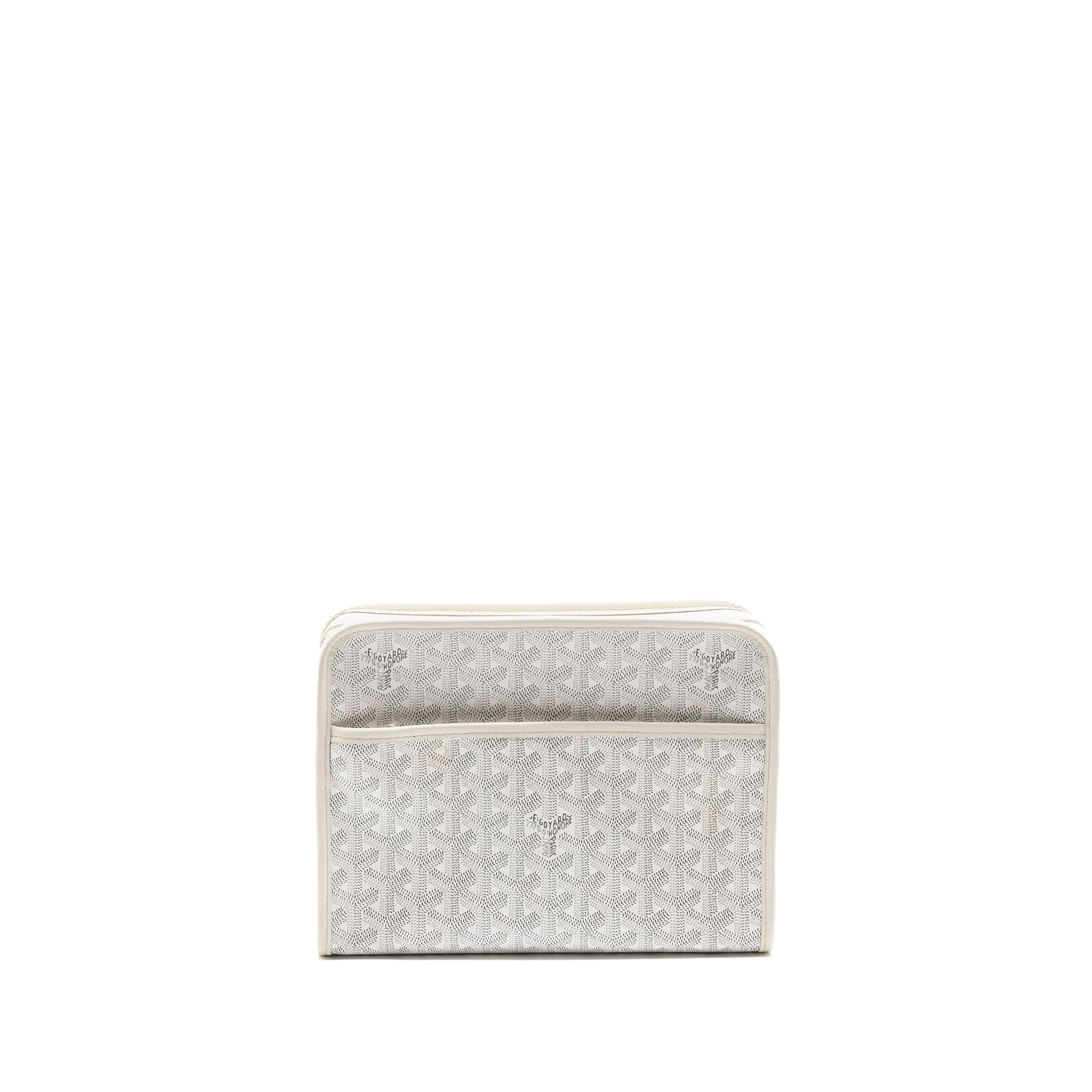 Goyard Jouvence MM Toiletry Bag Goyardine Canvas White SHW - Image 2