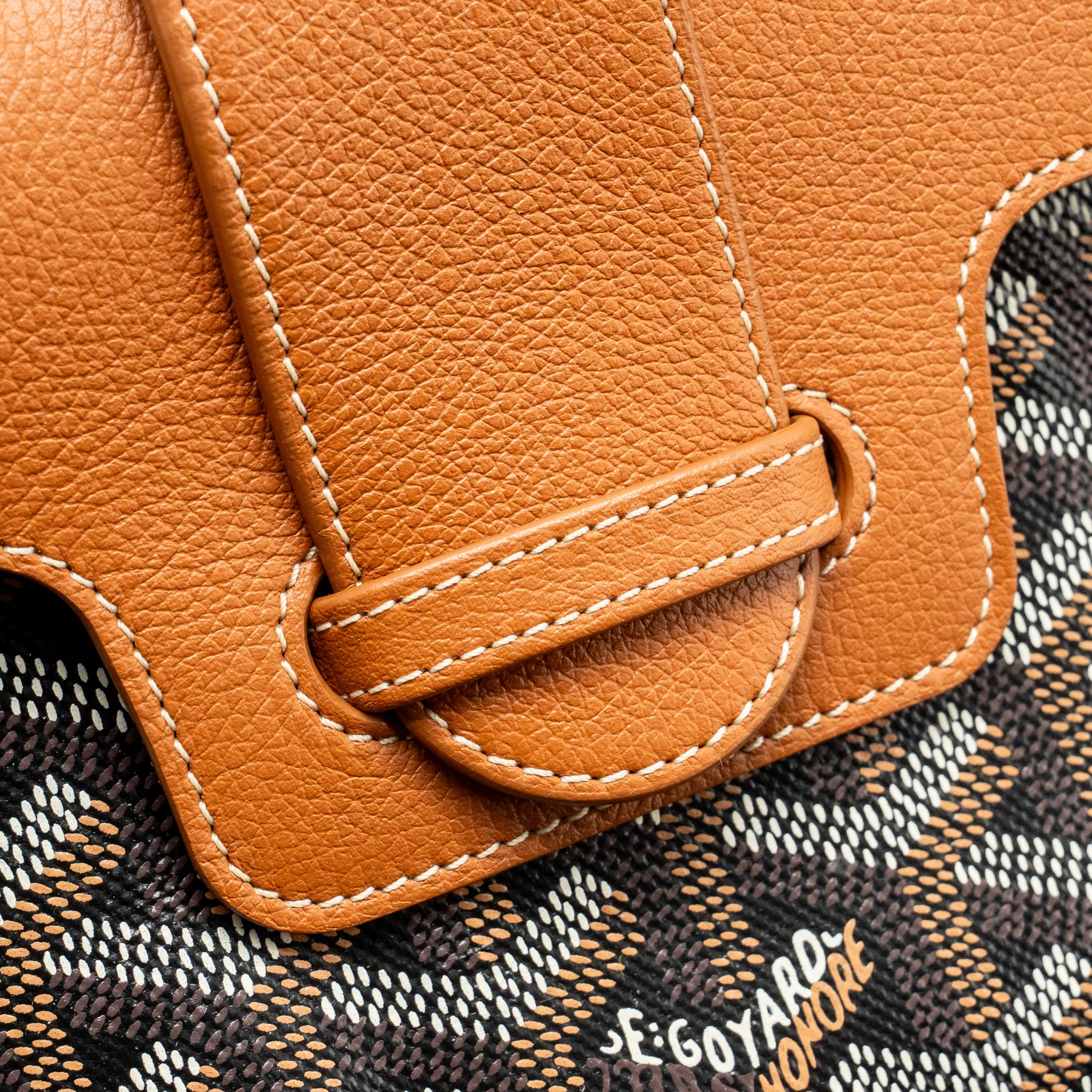 GOYARD MINI SAIGON GOYARDINE CANVAS/CALFSKIN BLACK/TAN SHW - Image 13