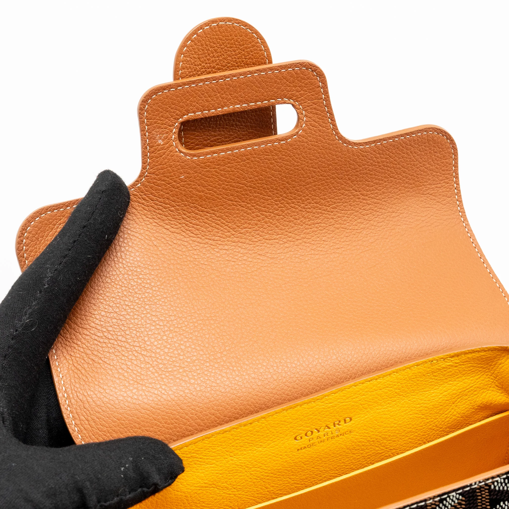 GOYARD MINI SAIGON GOYARDINE CANVAS/CALFSKIN BLACK/TAN SHW - Image 14