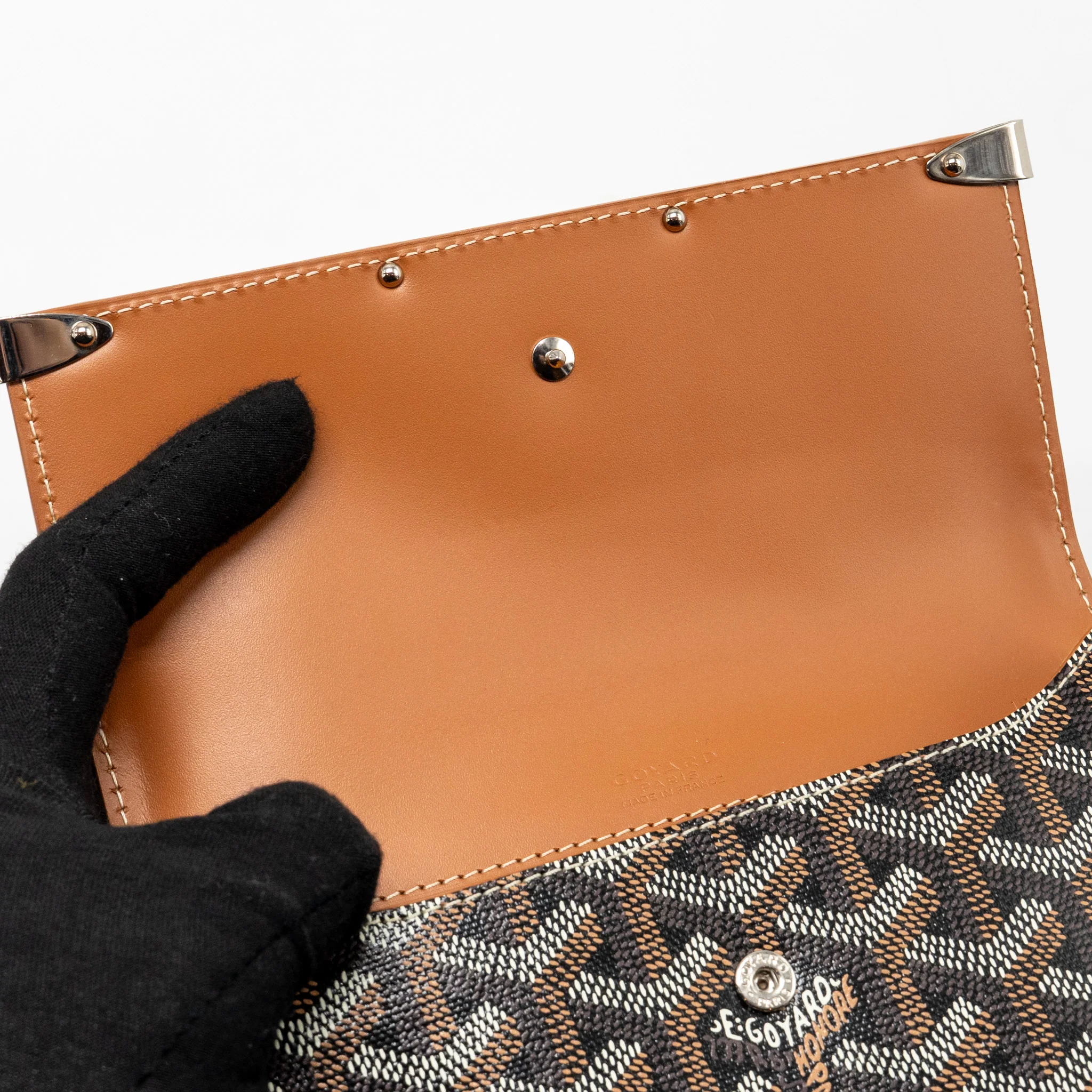 Goyard Monte Carlo Mini Case with Strap Goyardine Canvas/Leather Black/Brown SHW - Image 11