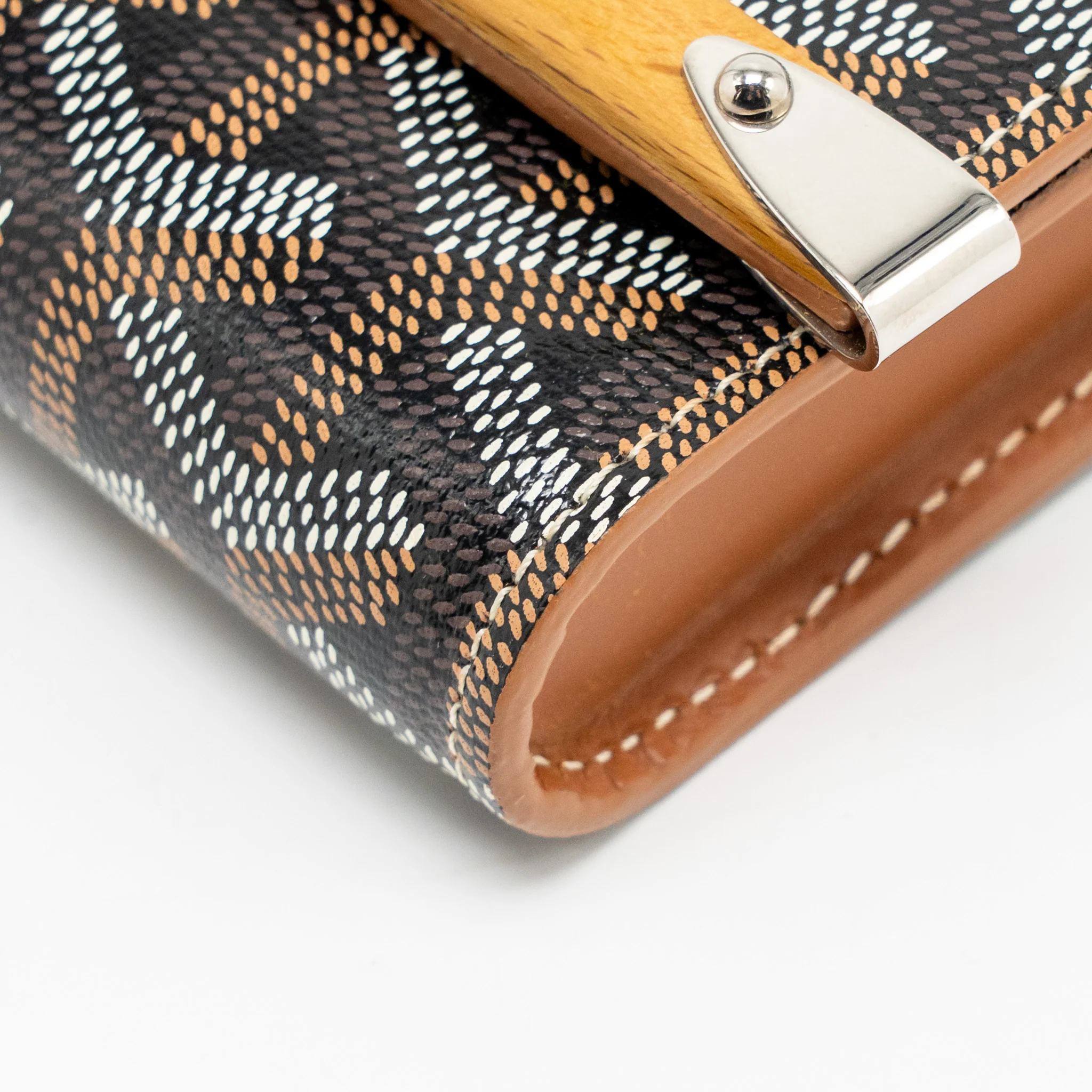 Goyard Monte Carlo Mini Case with Strap Goyardine Canvas/Leather Black/Brown SHW - Image 7