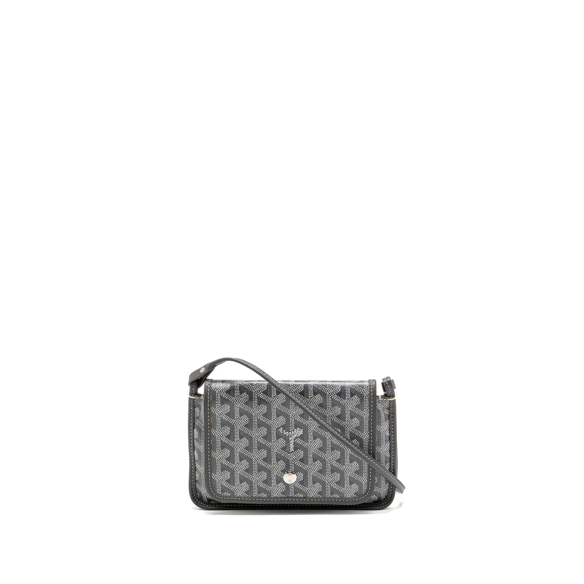 Goyard Plumet Pocket Wallet Goyardine Canvas/Calfskin Grey SHW