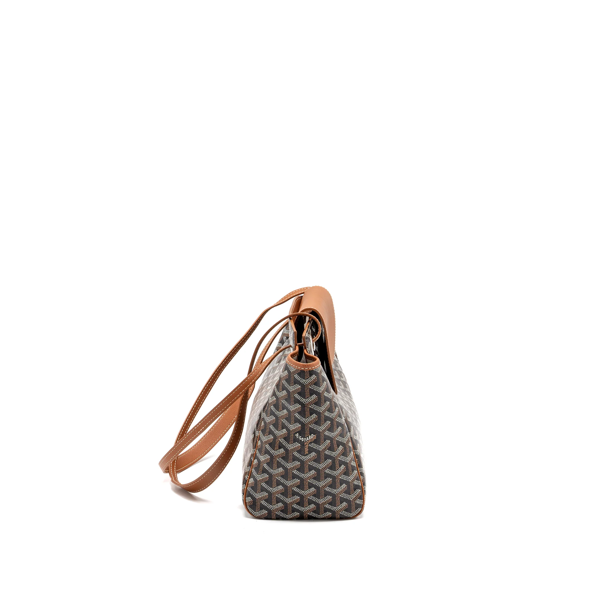 Goyard rouette tote bag goyardine canvas / calfskin brown SHW - Image 3