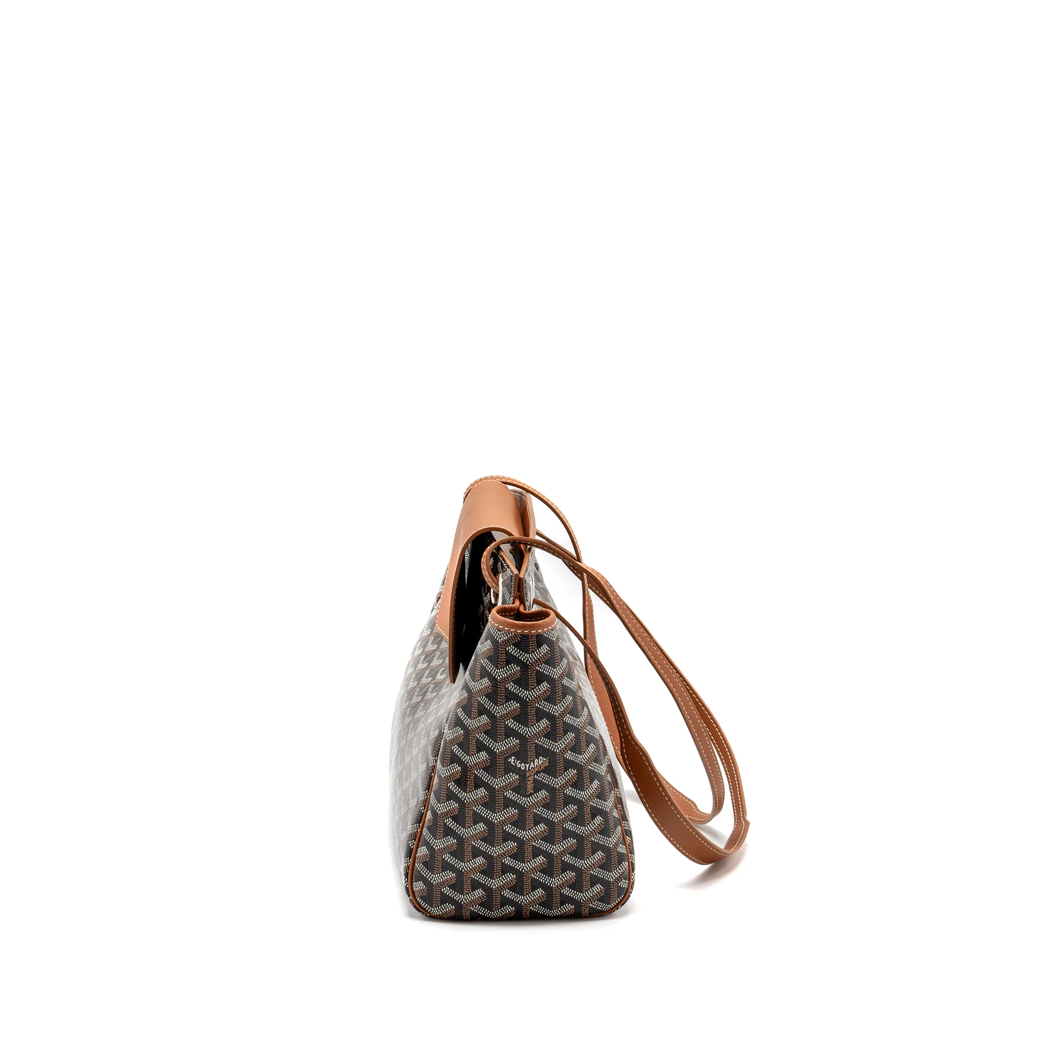 Goyard rouette tote bag goyardine canvas / calfskin brown SHW - Image 4