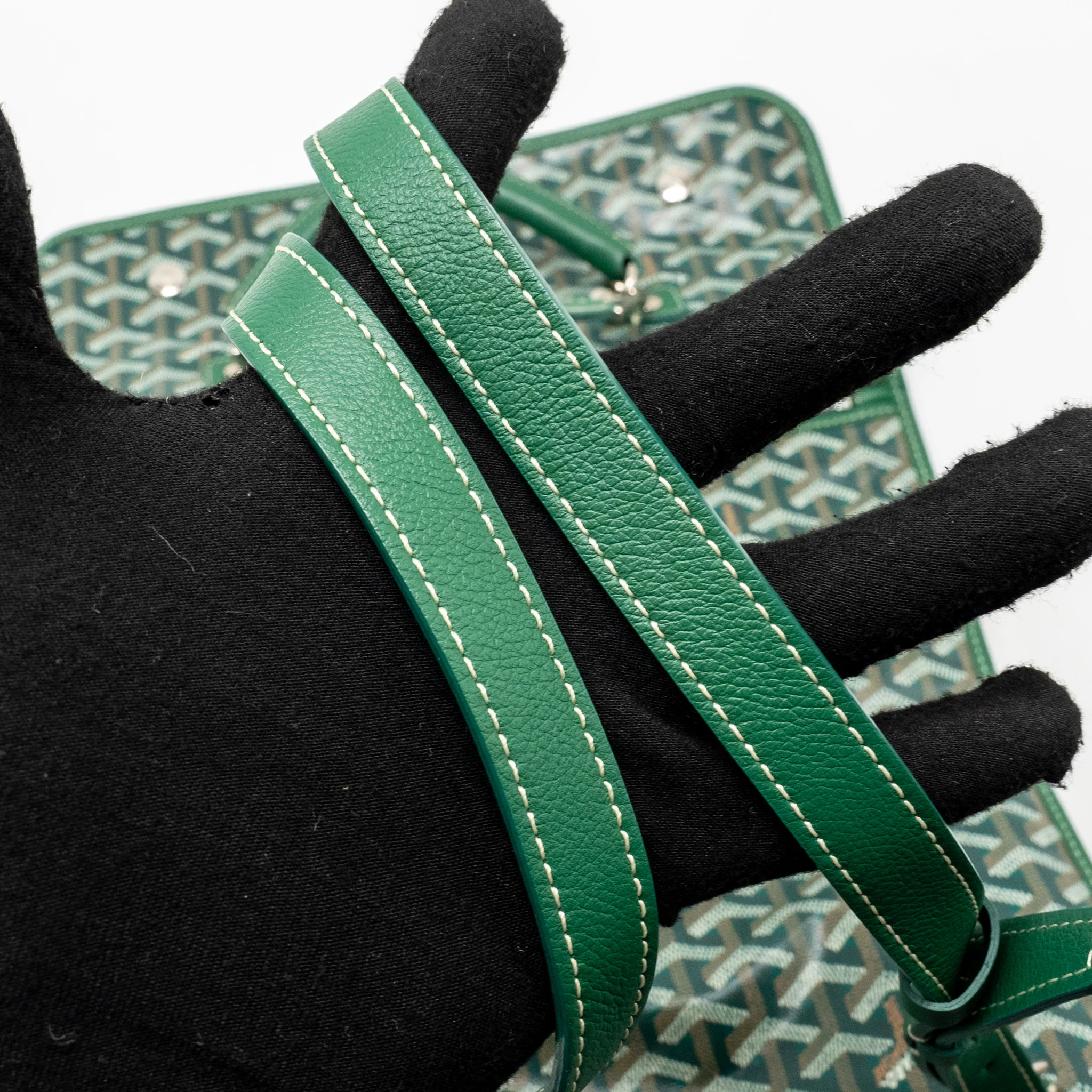 Goyard Saint Leger Backpack with Bulldog Print Goyardine Canvas/Calfskin Green SHW - Image 15