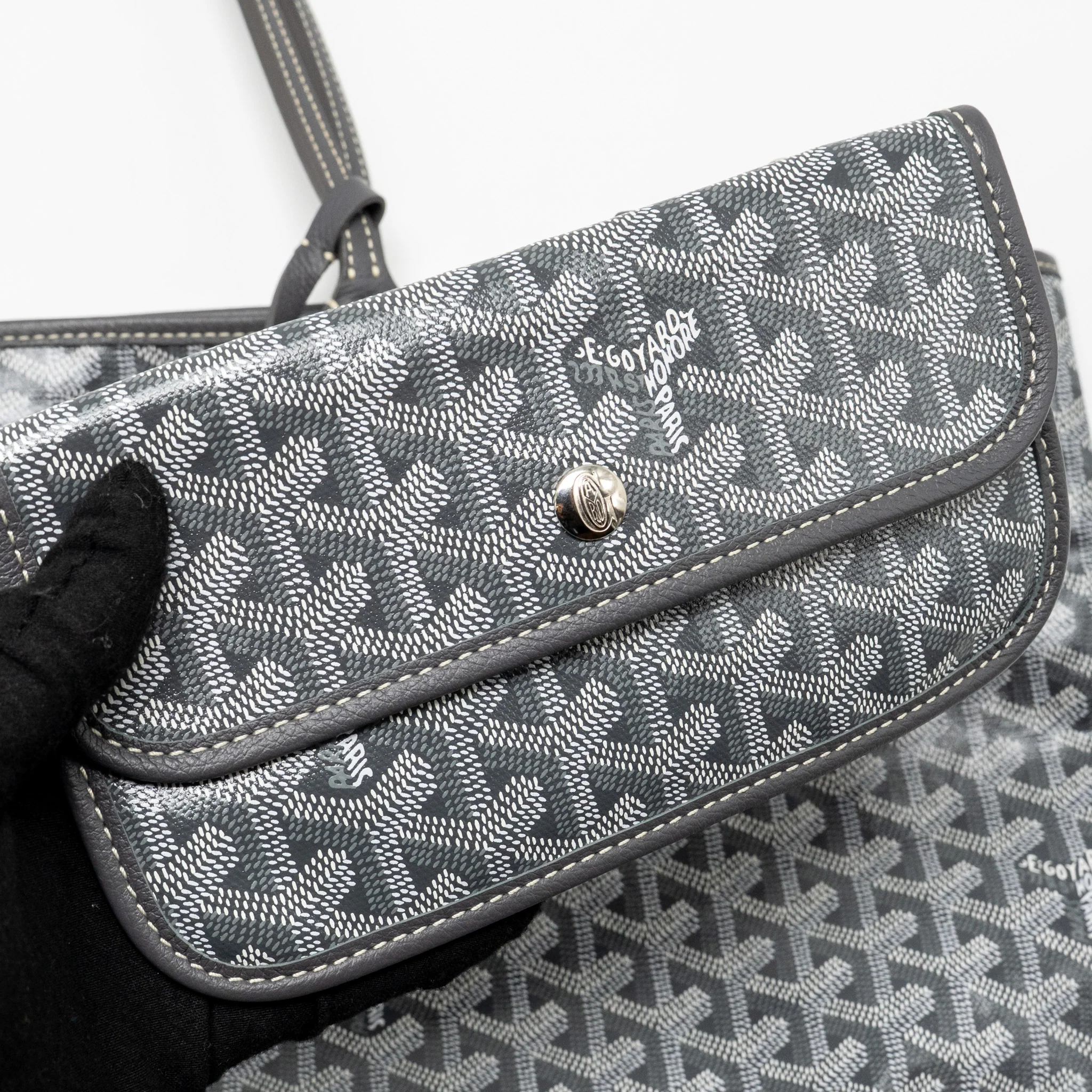 Goyard Saint Louis GM tote bag goyardine canvas / leather grey - Image 13