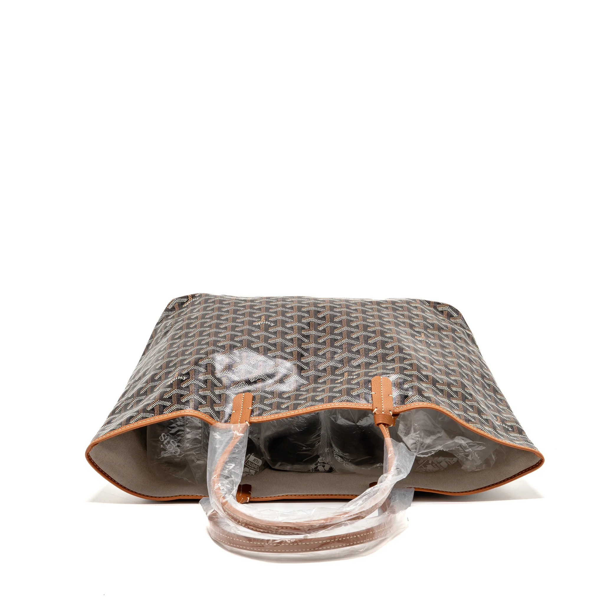 Goyard Saint Louis PM Bag Goyardine Canvas/Calfskin Naturel SHW - Image 5