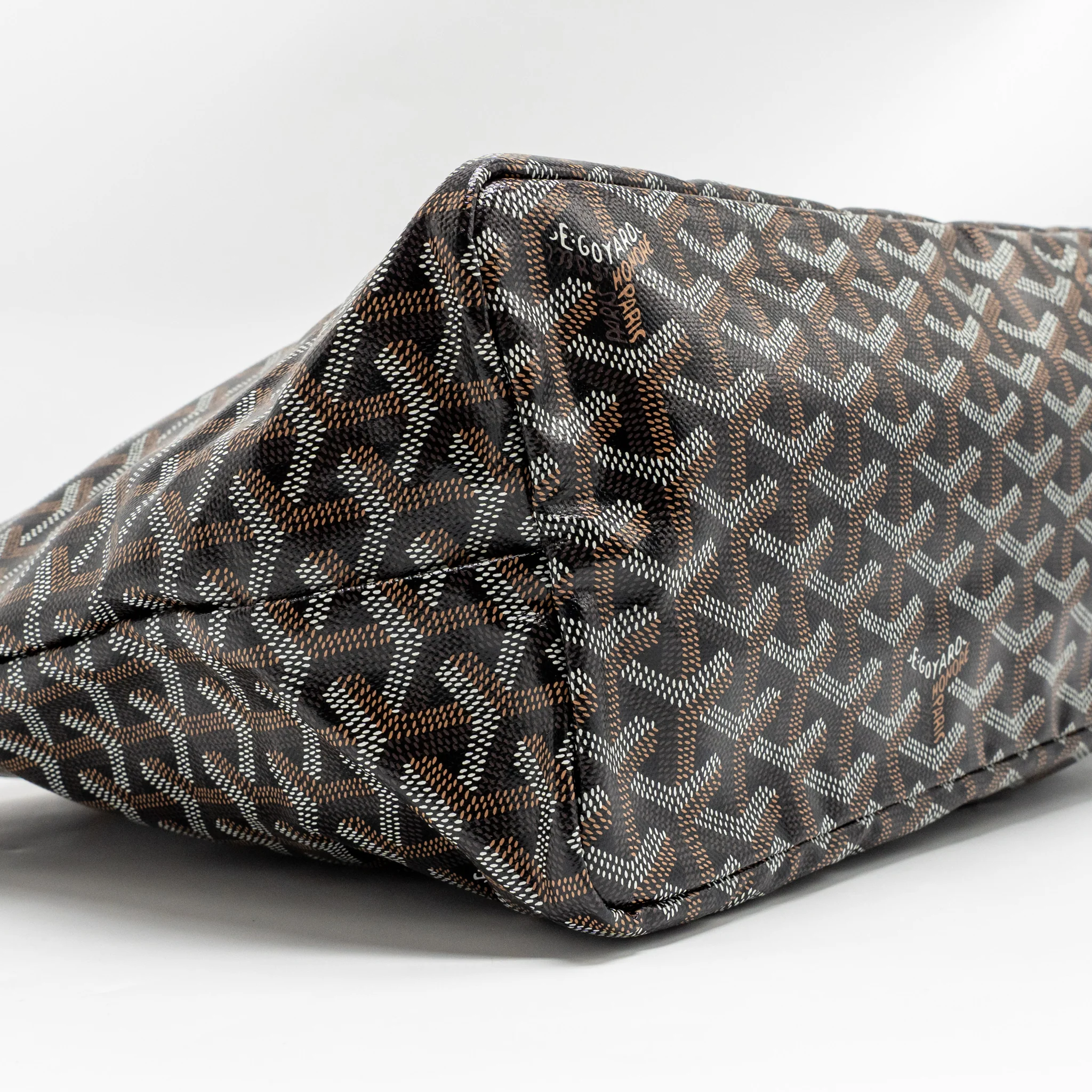Goyard Saint Louis PM Goyardine Canvas/Chevroches Calfskin Black/Tan SHW - Image 6