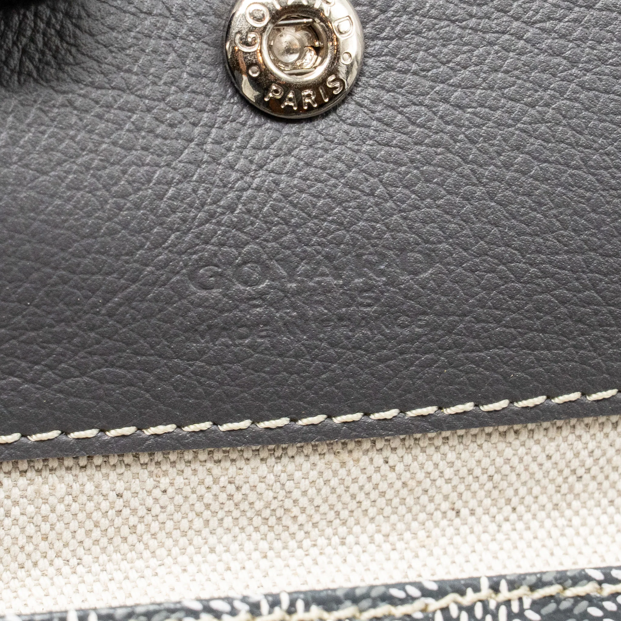 Goyard Saint Louis PM Tote Goyardine Canvas/Calfskin Grey SHW - Image 15