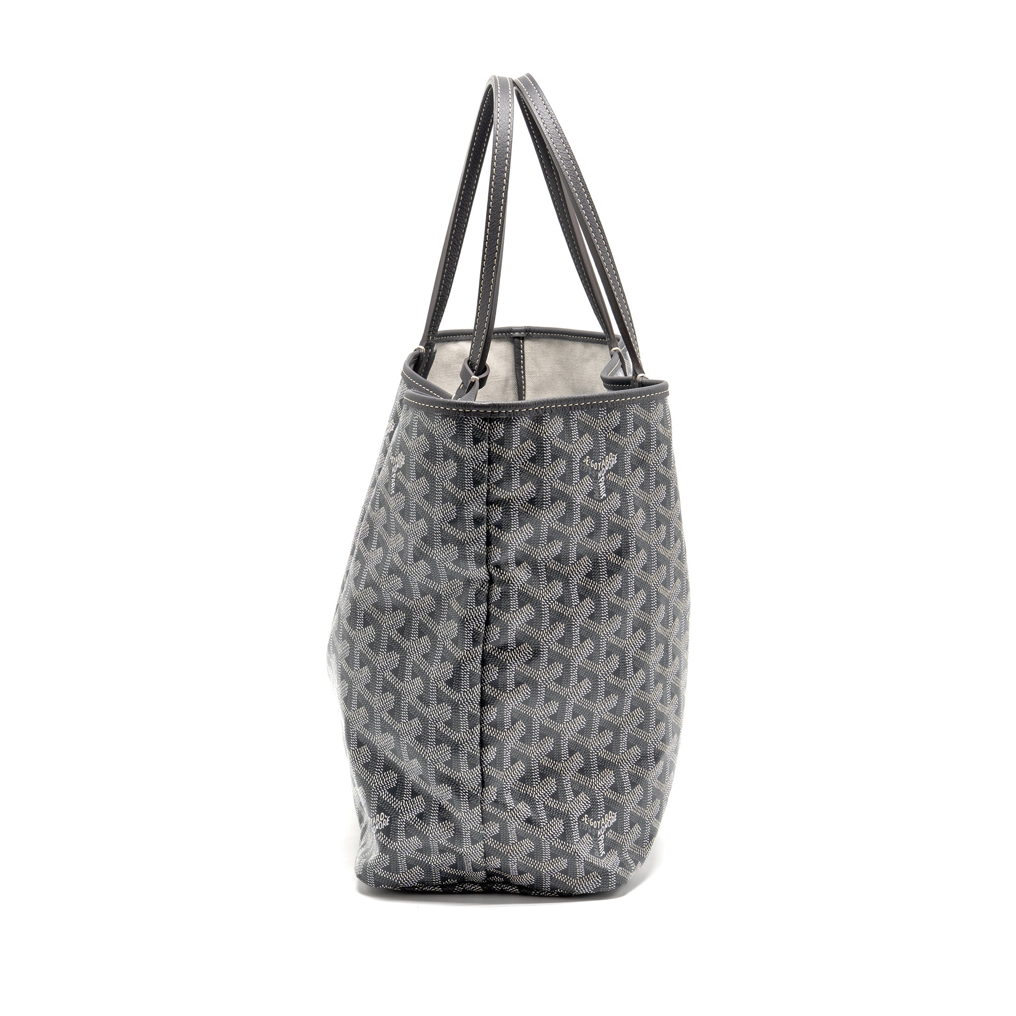 Goyard Saint Louis PM Tote Goyardine Canvas/Calfskin Grey SHW - Image 3