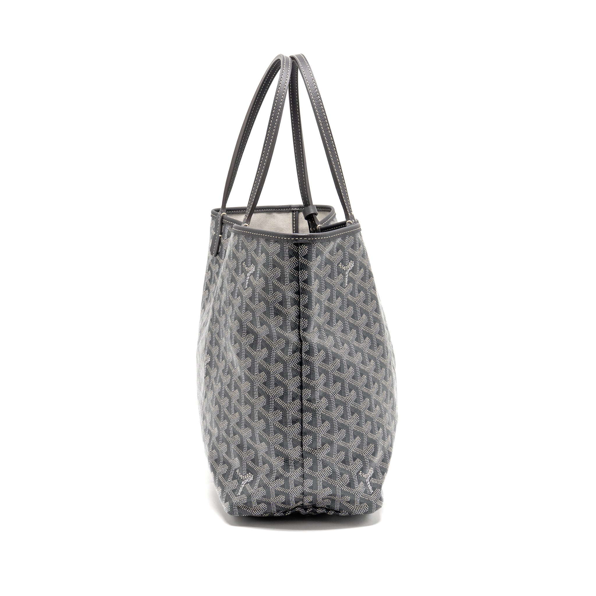 Goyard Saint Louis PM Tote Goyardine Canvas/Calfskin Grey SHW - Image 4