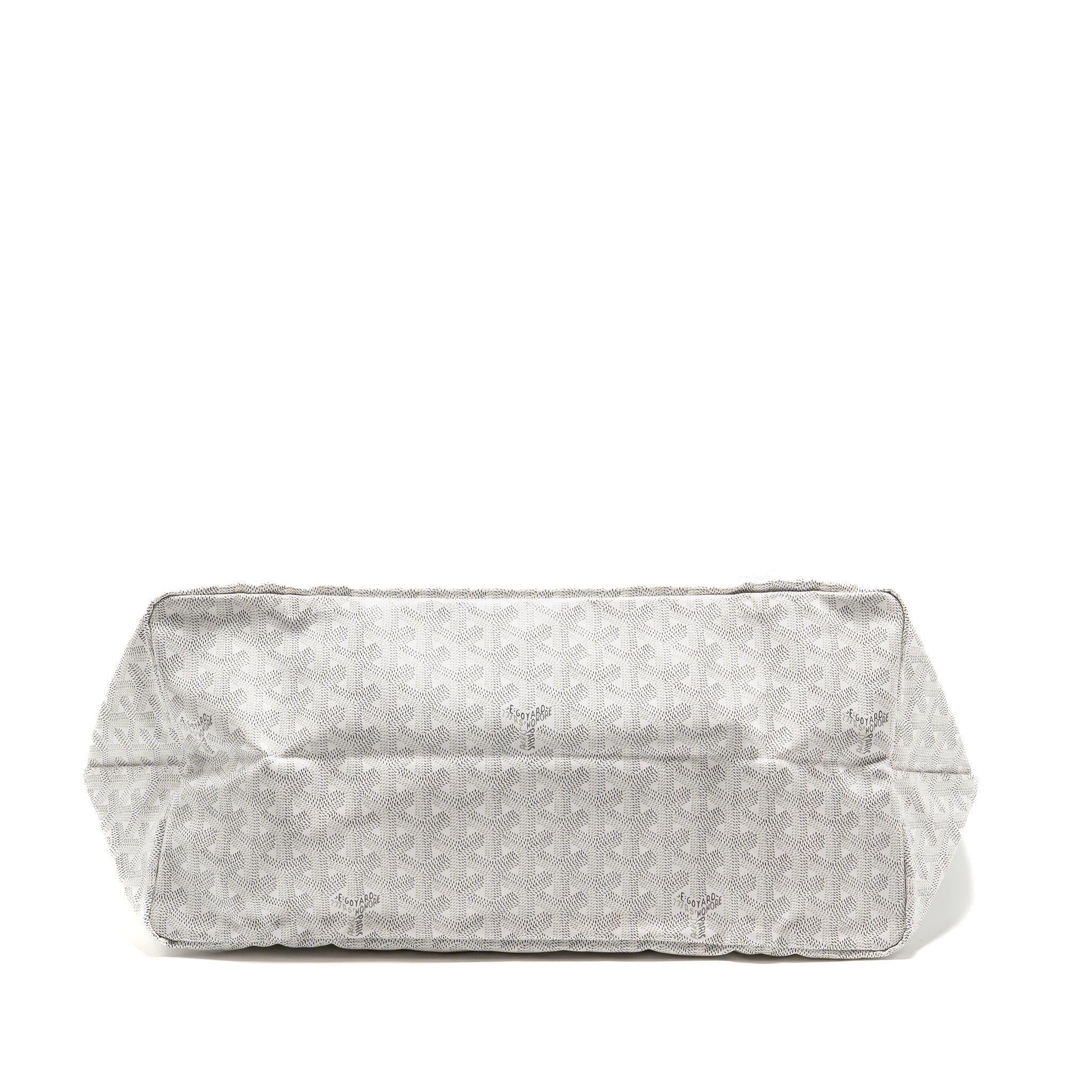 Goyard Saint Louis Tote GM Bag Goyardine Canvas/Calfskin Leather White SHW - Image 5