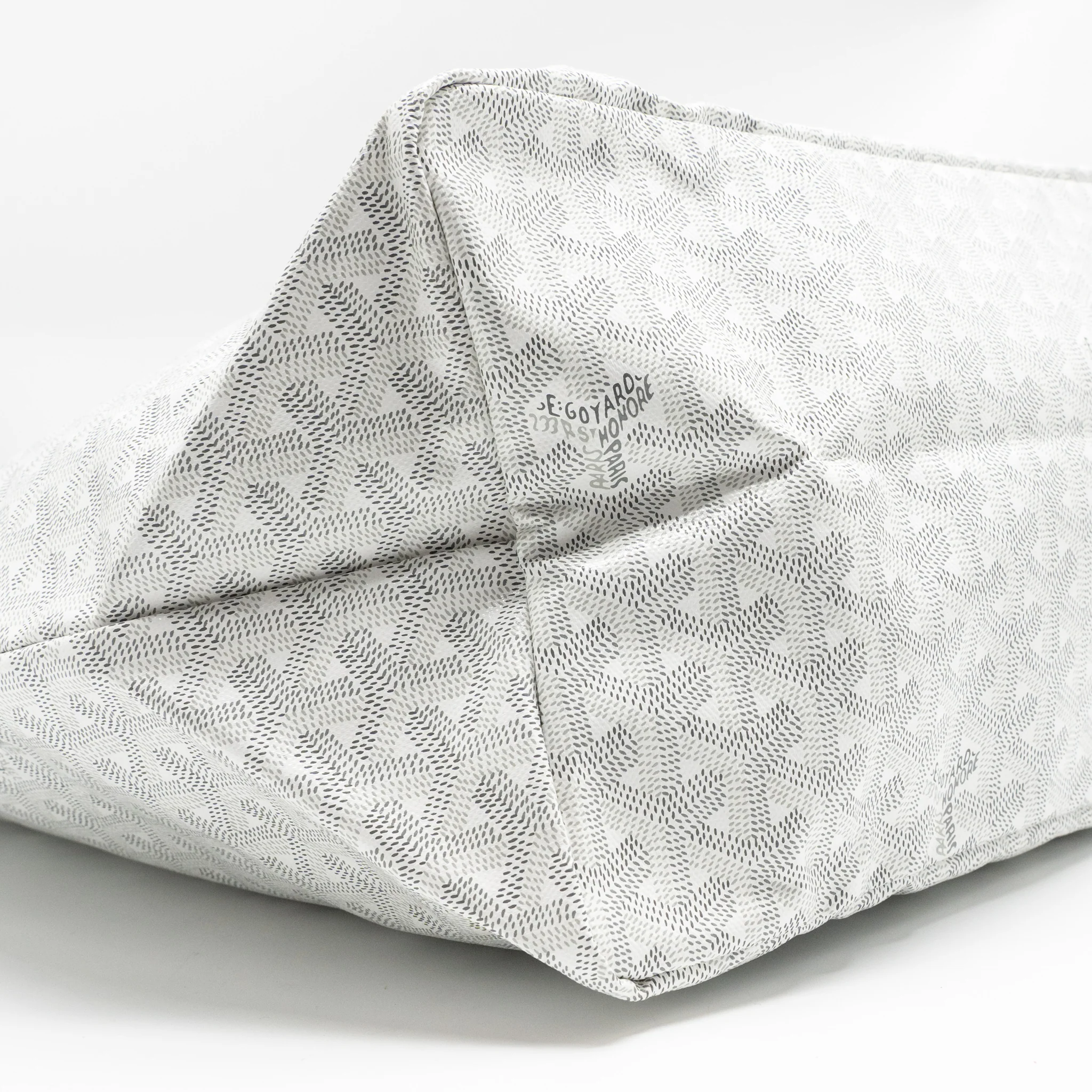 Goyard Saint Louis Tote GM Bag Goyardine Canvas/Calfskin Leather White SHW - Image 6