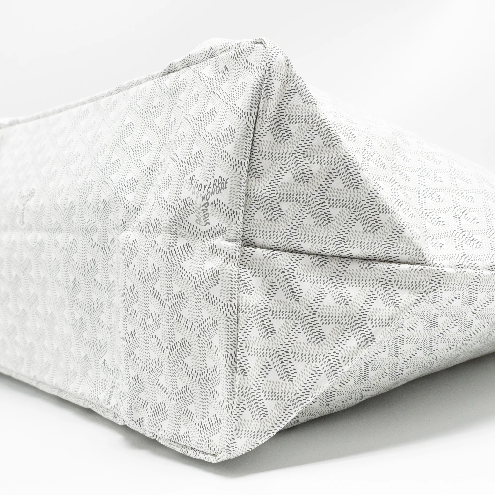 Goyard Saint Louis Tote GM Bag Goyardine Canvas/Calfskin Leather White SHW - Image 7