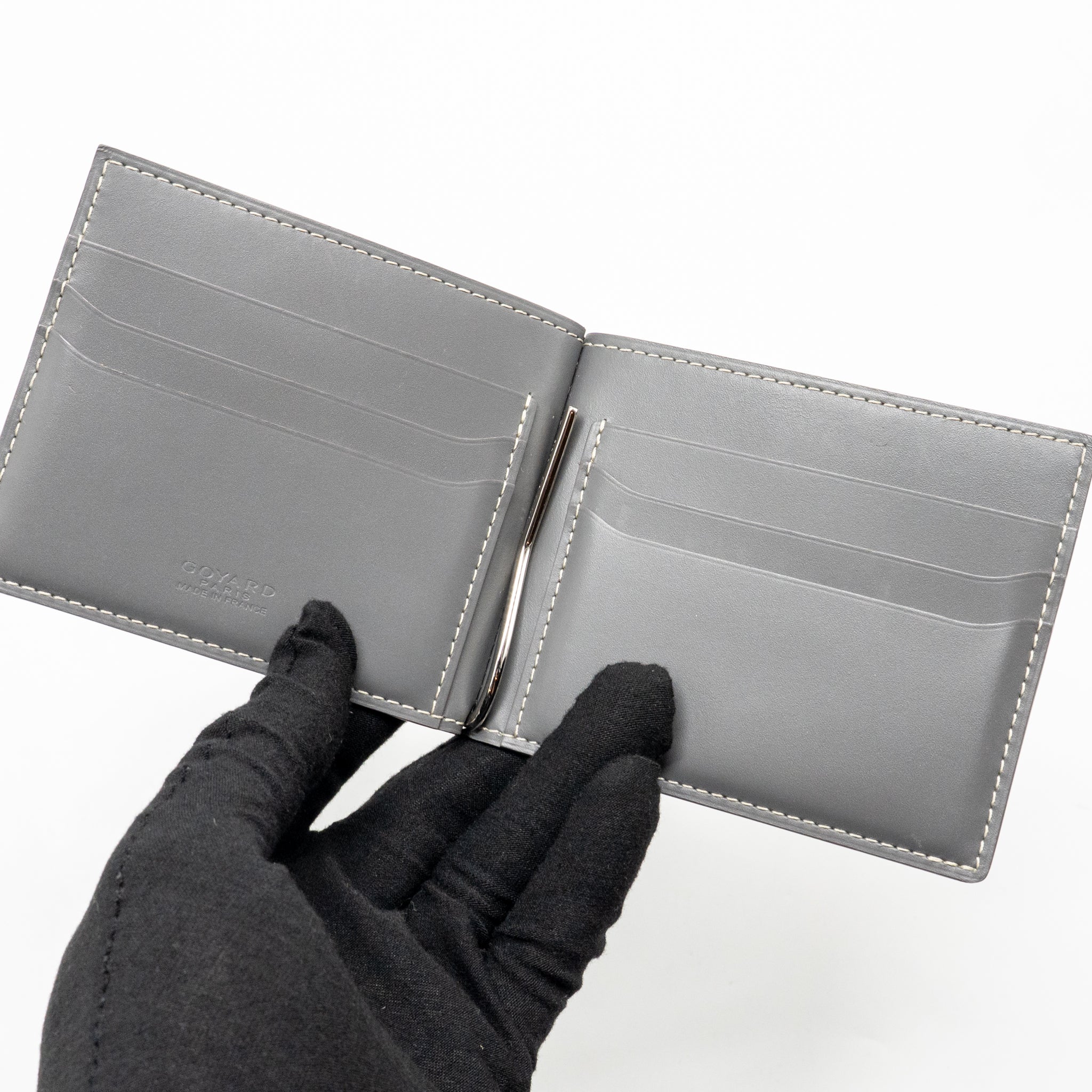 Goyard Saint-Thomas Bifold Money Clip Card Holder Goyardine Canvas Grey - Image 7