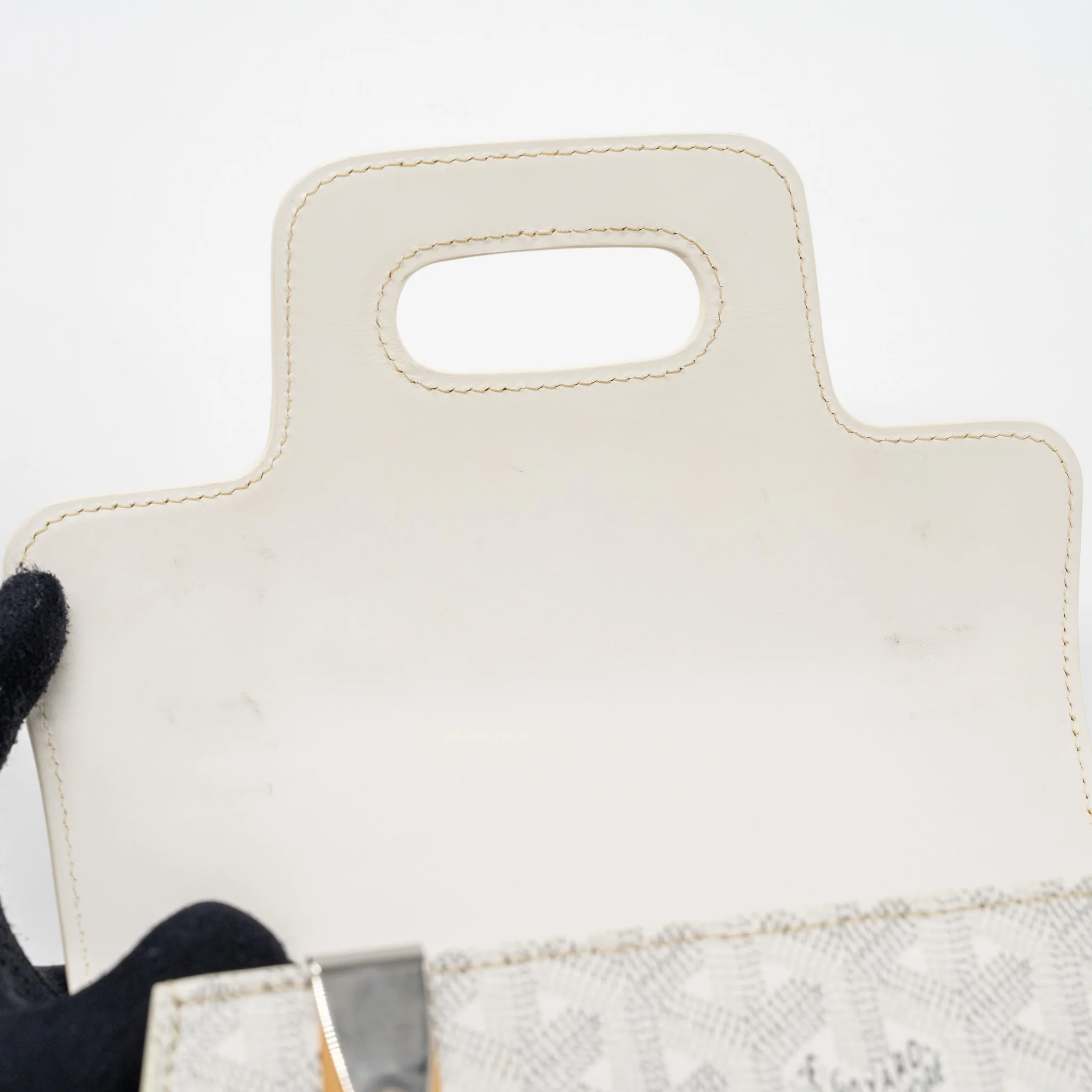 Goyard Structure Saigon PM bag canvas / calfskin white SHW - Image 13