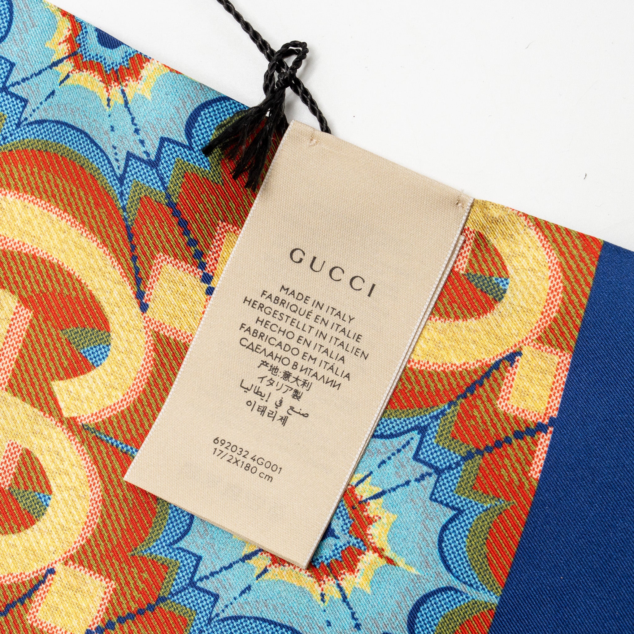 Gucci 100th Anniversary Limited Edition 17/2 x 180 Scarf GG Logo Silk Multicolor - Image 5