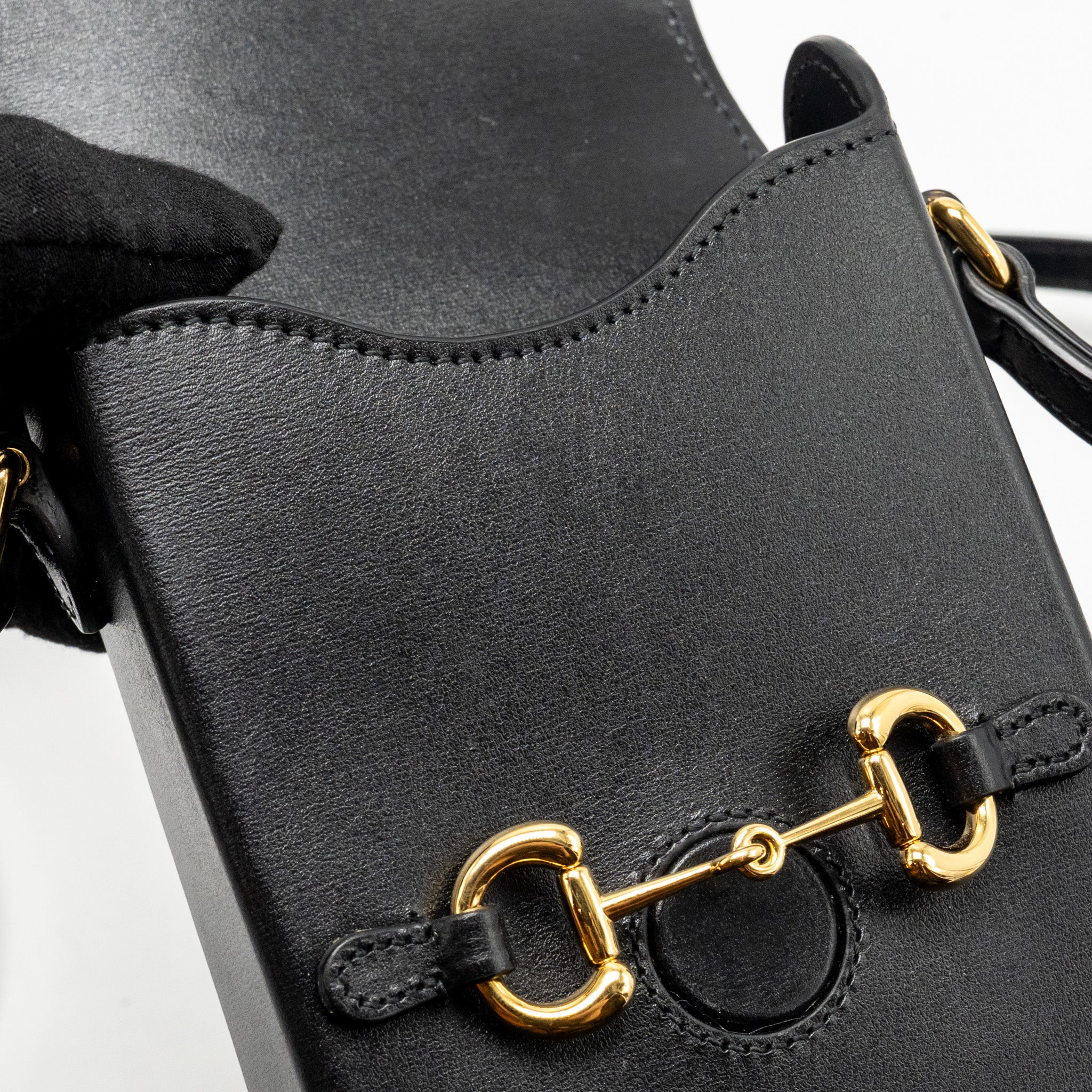 Gucci 1955 Horsebit Mini Crossbody Bag Calfskin Black GHW - Image 15