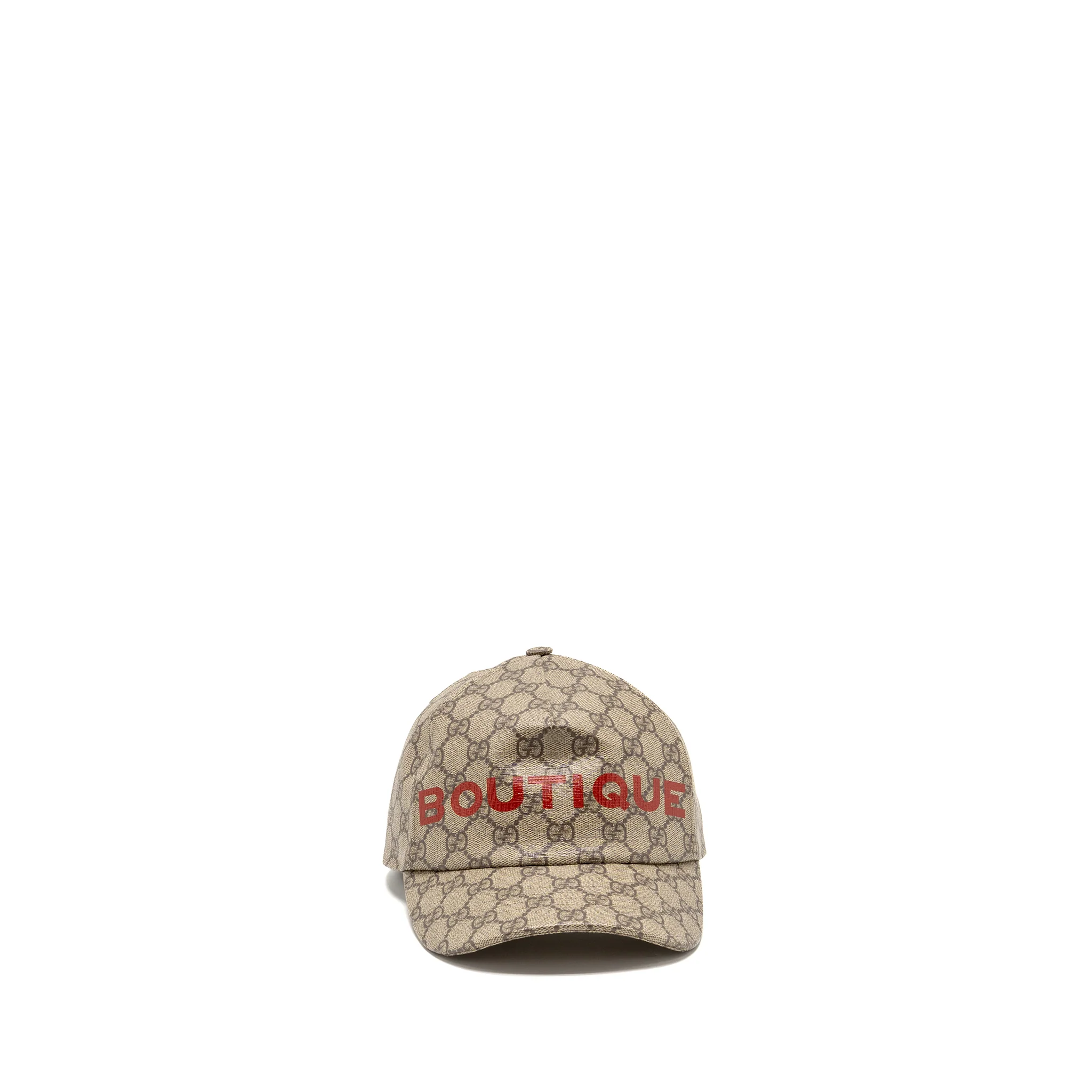 Gucci Size M Boutique Baseball Hat GG Monogram Canvas Beige/Red GHW - Image 2