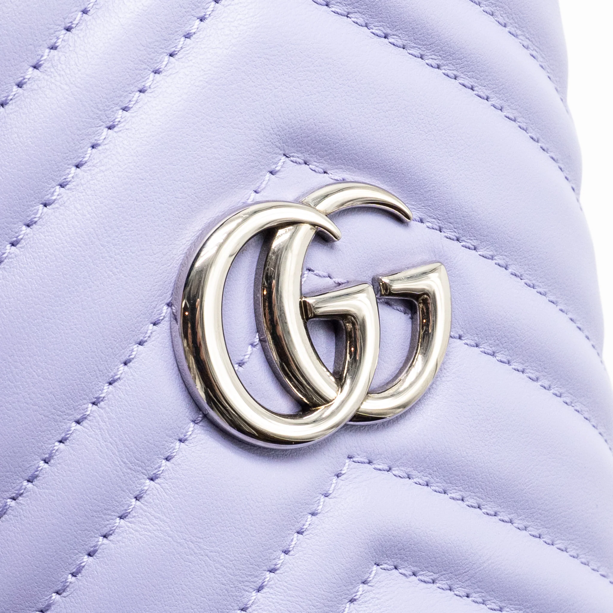 Gucci GG Marmont Bucket Bag Calfskin Light Purple SHW - Image 12