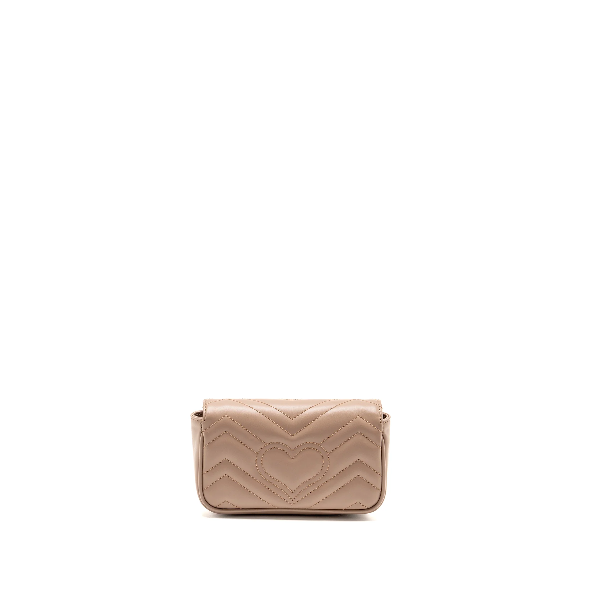 Gucci GG Marmont Mini Bag Chevron Leather Beige GHW - Image 2
