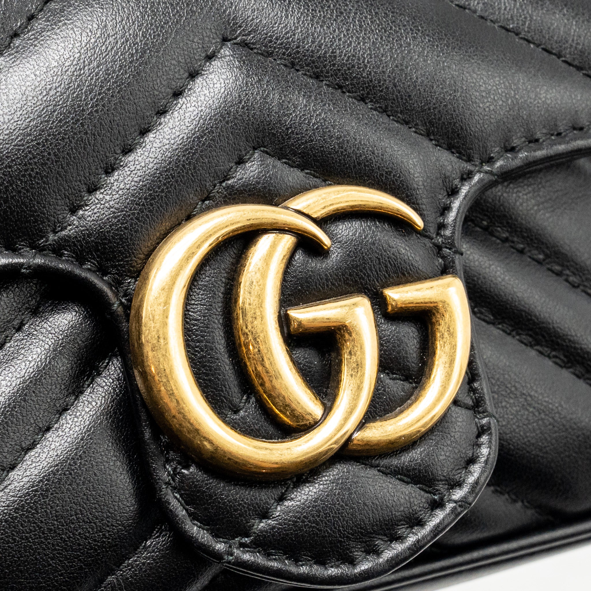 GUCCI GG Marmont Mini Calfskin Black GHW - Image 11