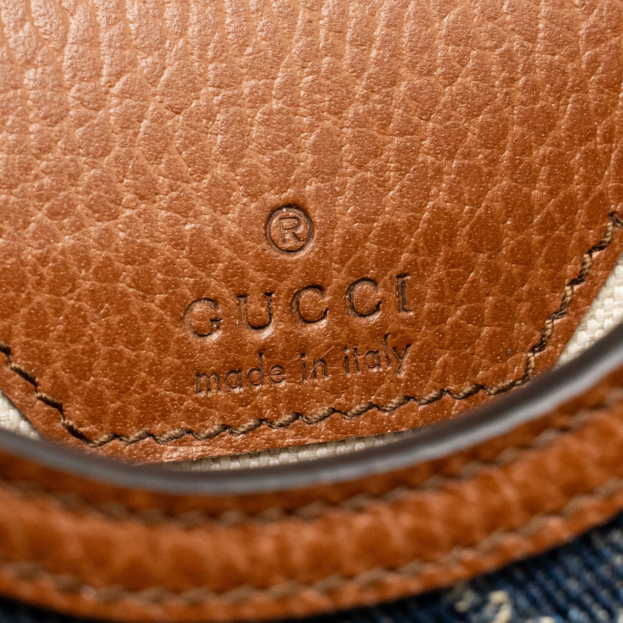 Gucci Horsebit 1955 Mini Bag Denim/Calfskin Blue/Brown GHW - Image 13