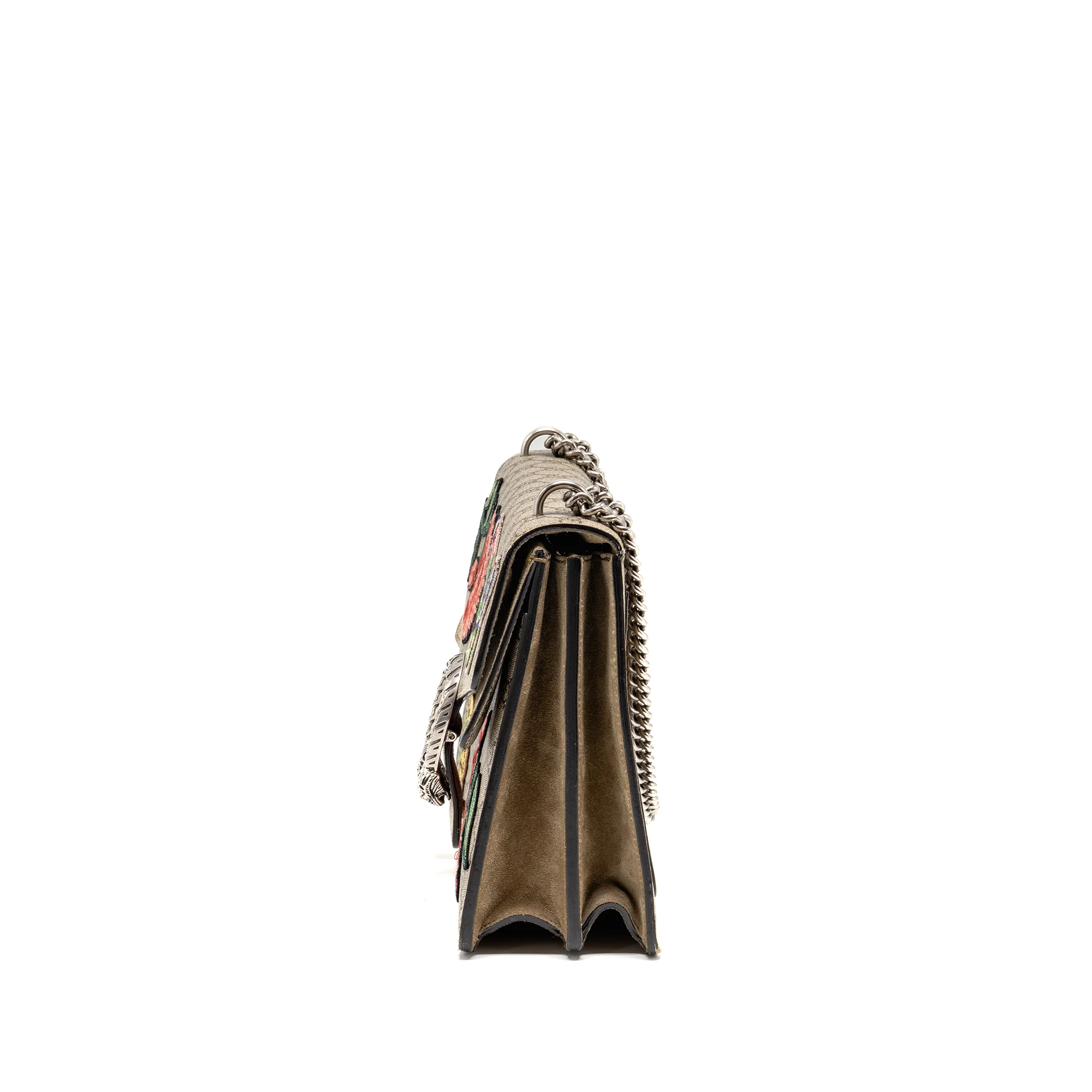 Gucci Medium Embroidered Dionysus Shoulder Bag GG Supreme Canvas/Leather Multicolour SHW - Image 4