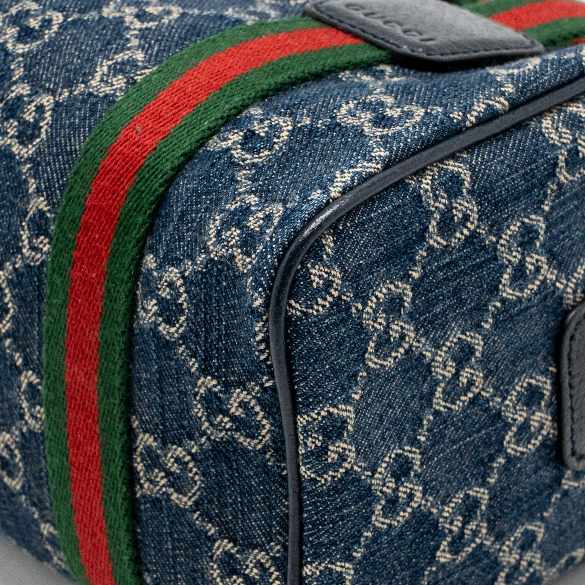 Gucci Mini GG Handbag Denim Blue/White LGHW - Image 10