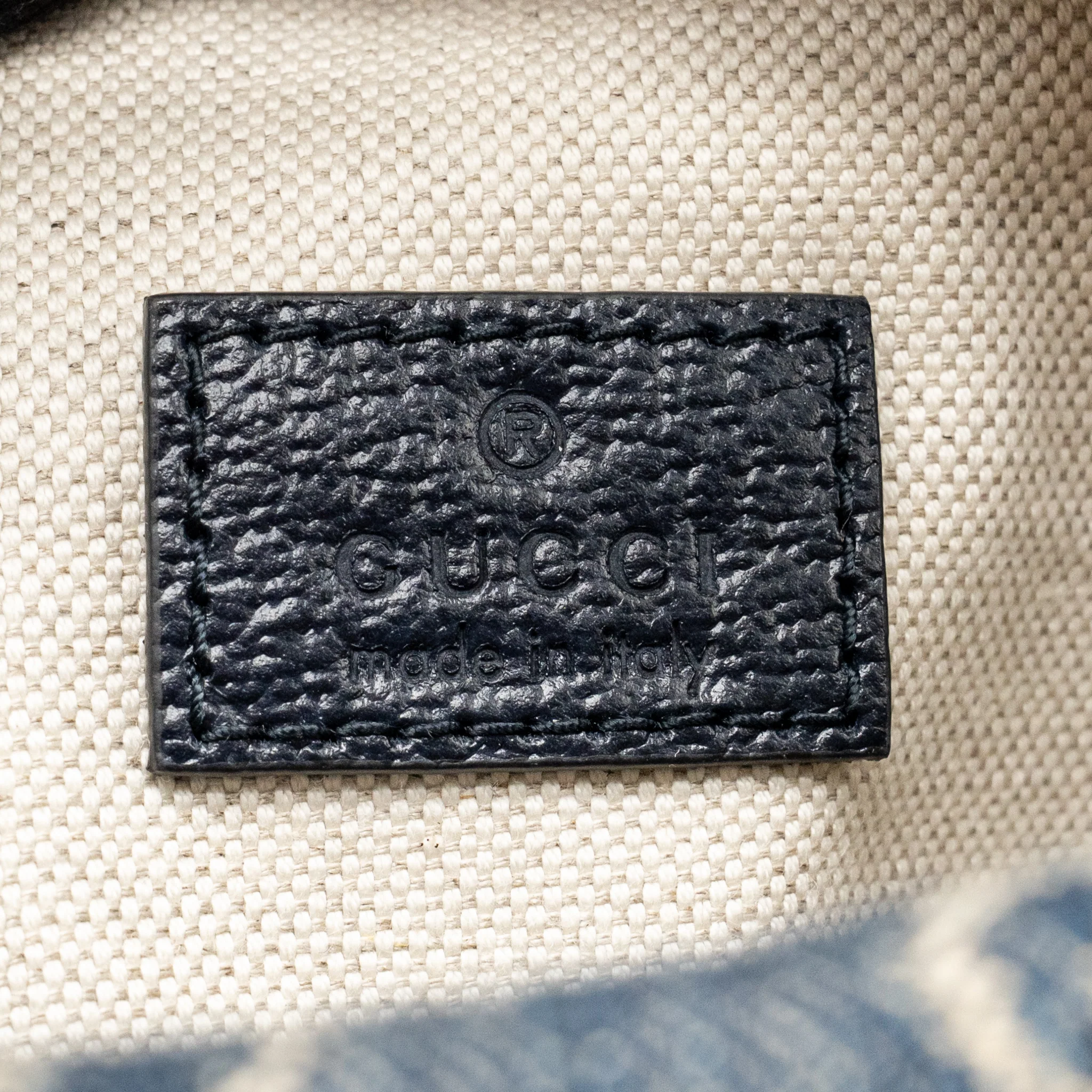 Gucci Mini GG Handbag Denim Blue/White LGHW - Image 13