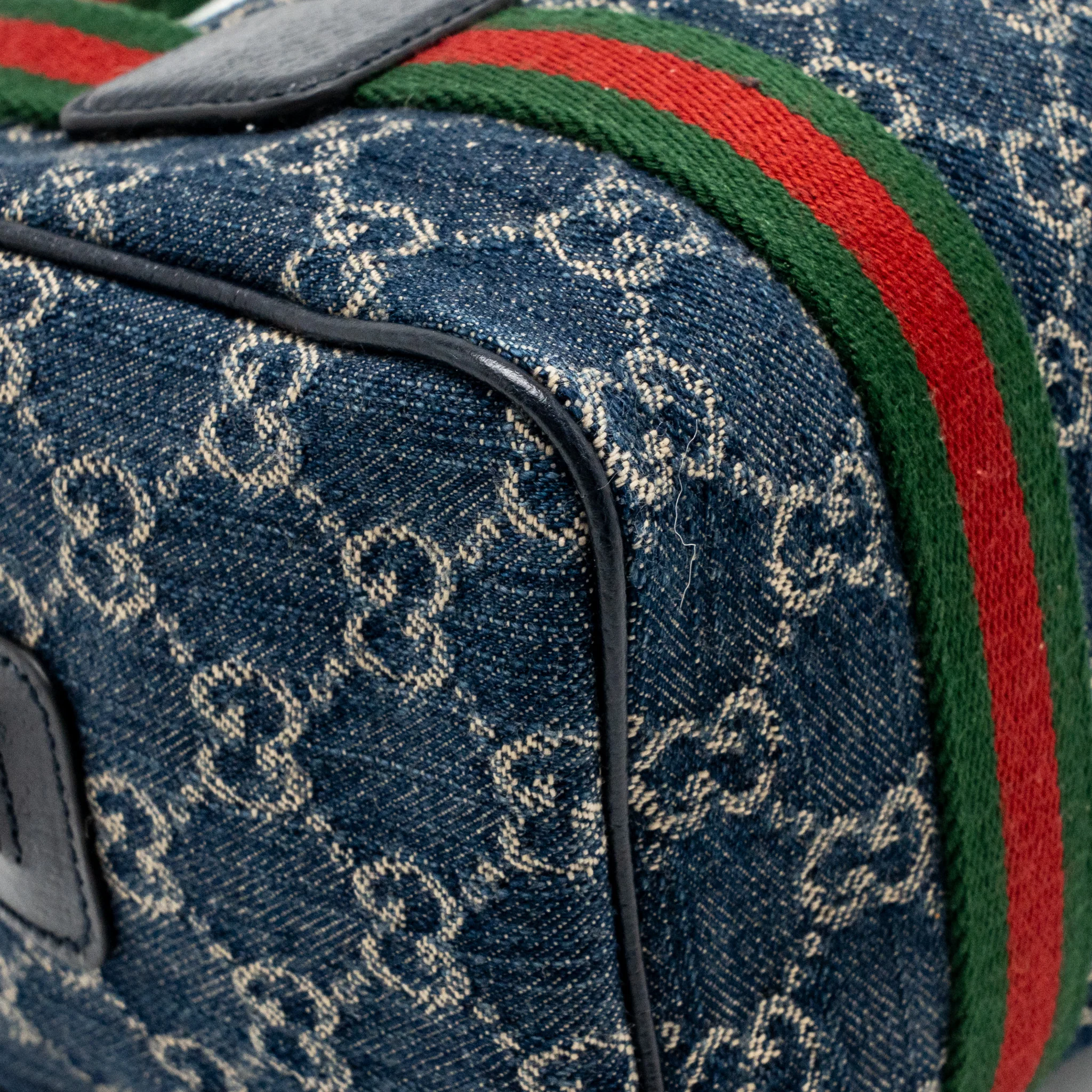 Gucci Mini GG Handbag Denim Blue/White LGHW - Image 9