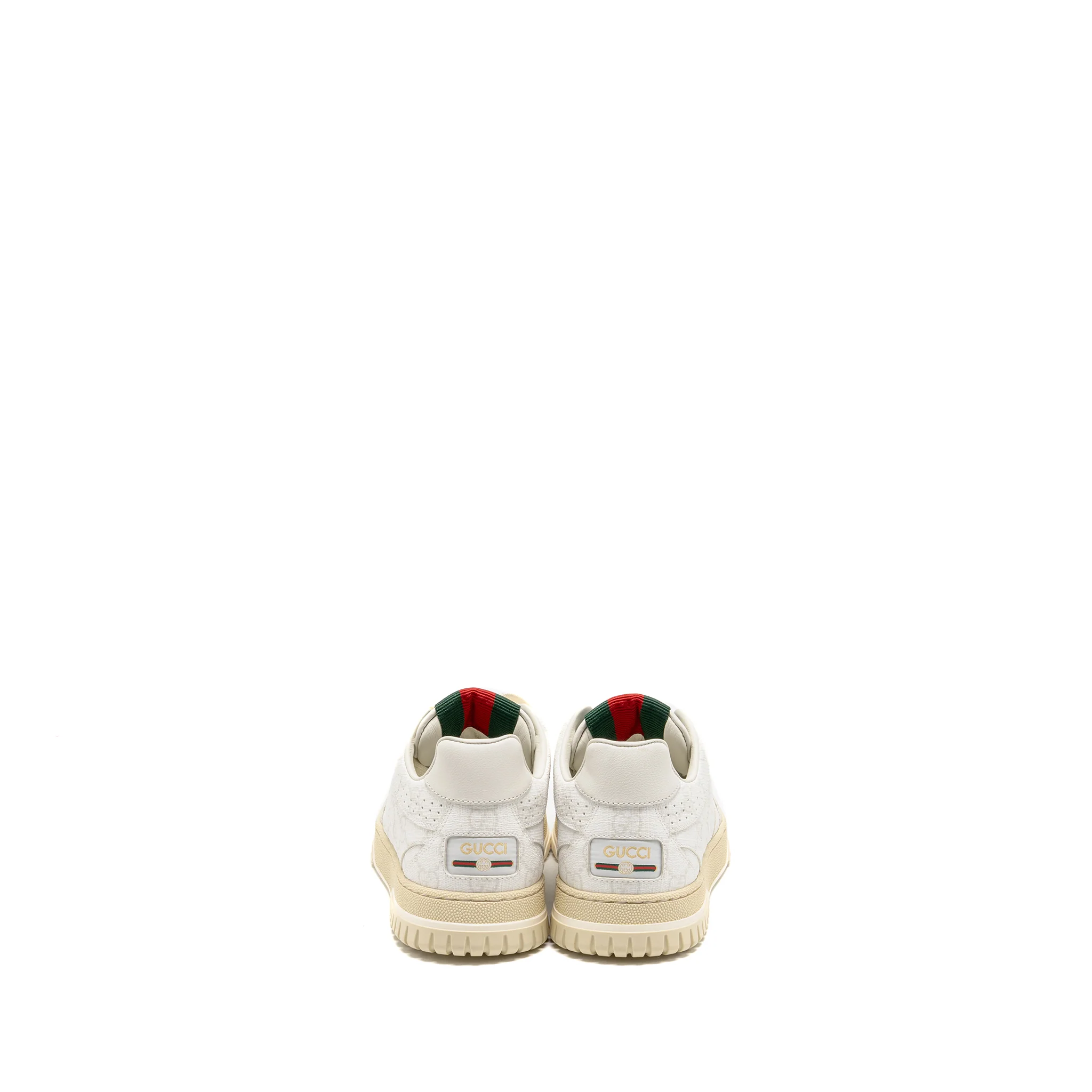 Gucci Size 37.5 Re-Web Trainer GG Supreme Canvas/Leather Beige/White - Image 2