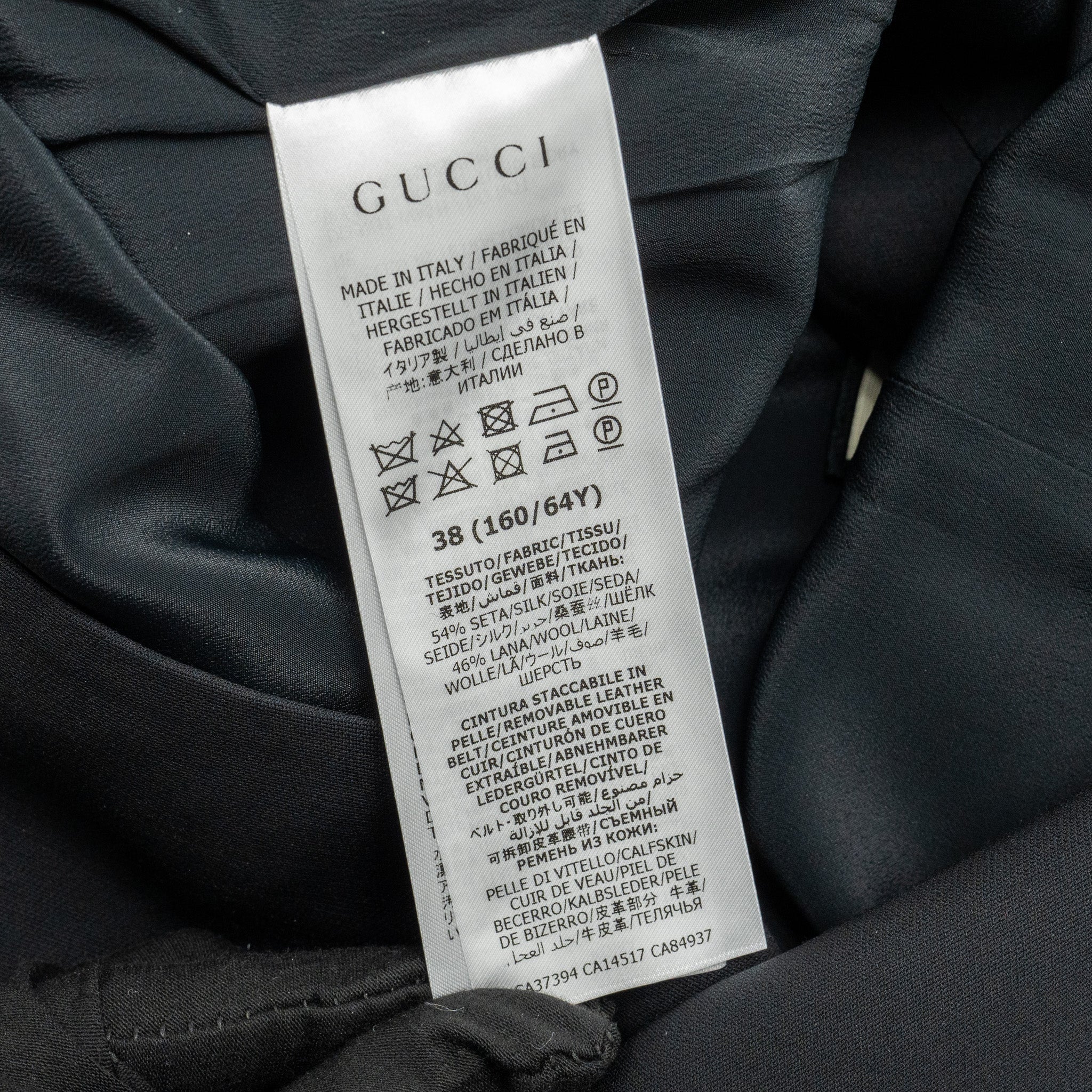 Gucci Size 38 GG Belt A-Line Skirt Silk/Wool Black - Image 7