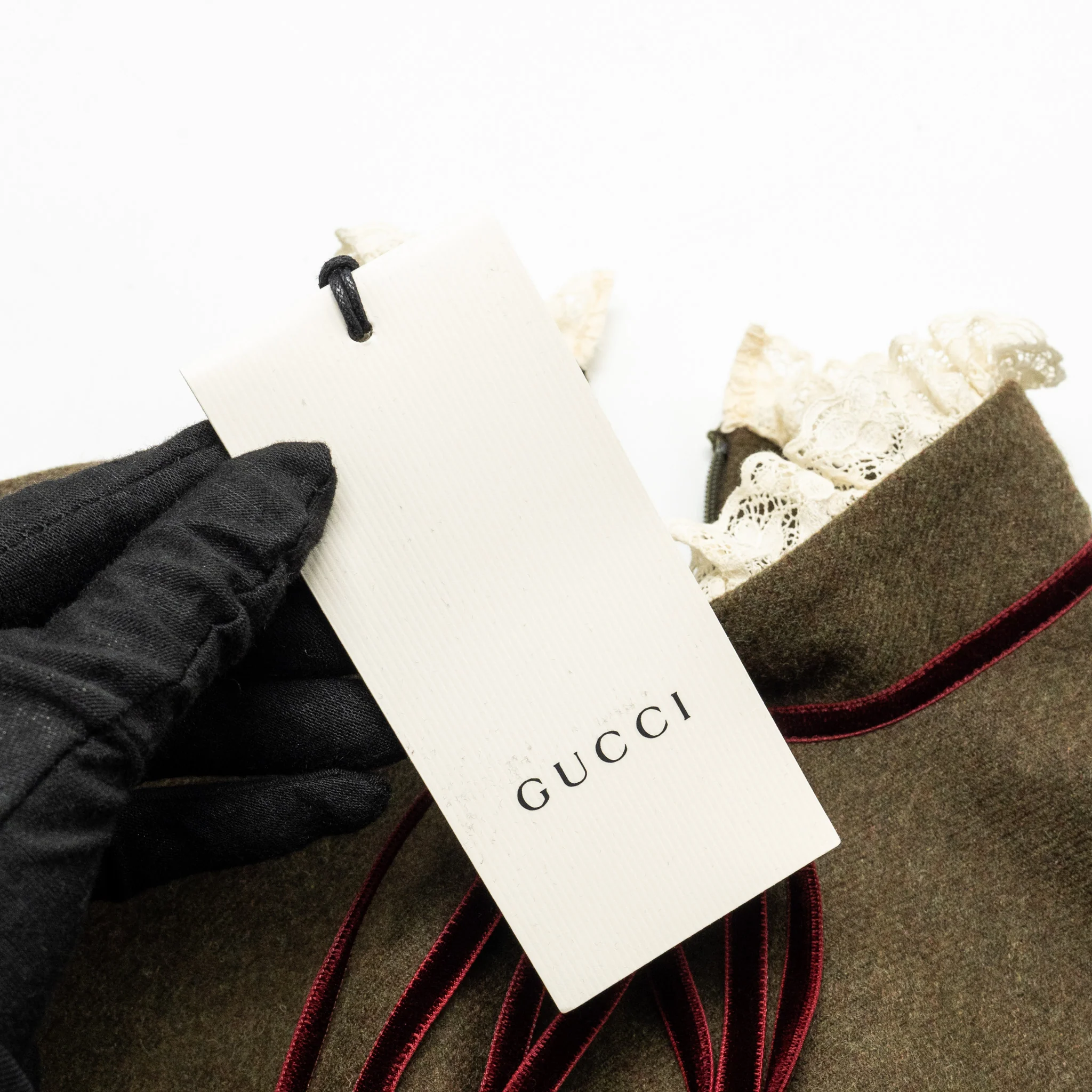 Gucci Size 38 Lace Collar Dress Wool Brown - Image 7
