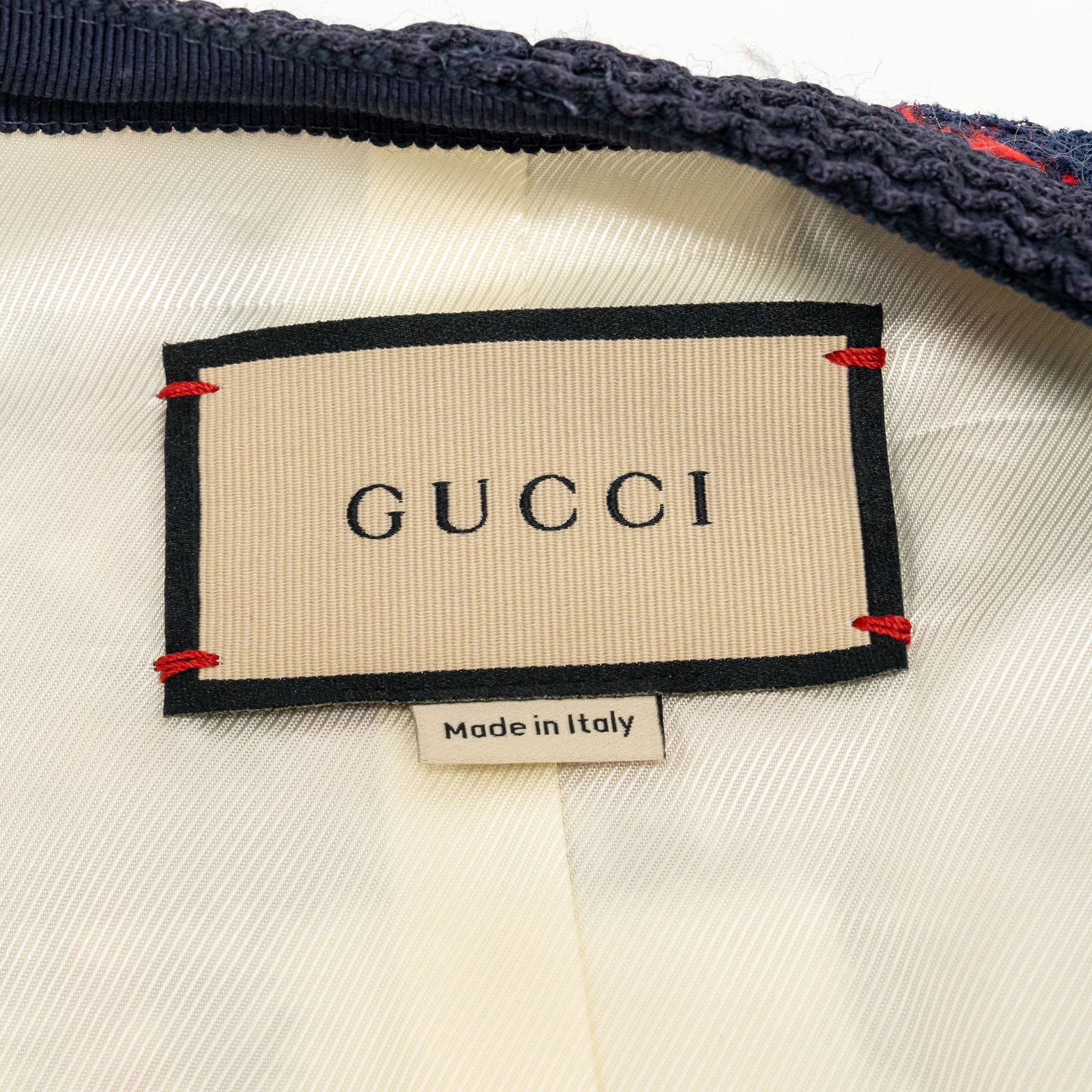 Gucci Size 44 Checked Tweed Jacket Polyamide/Wool/Cotton Red/White/Blue GHW - Image 7