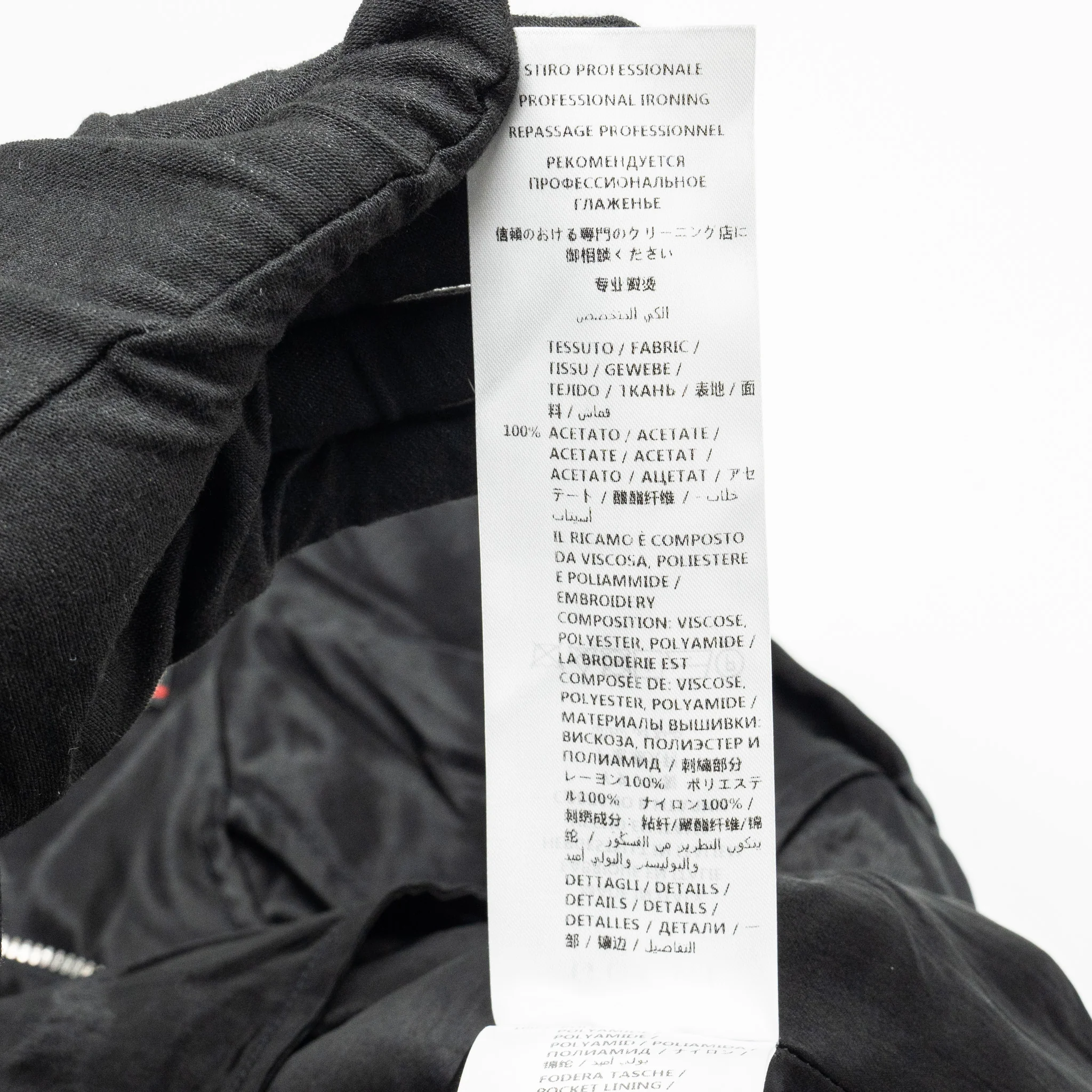 Gucci Size 44 Guccy Farmacia Embroidery Biker Jacket Acetate/Polyamide/Cotton Washed Black - Image 12