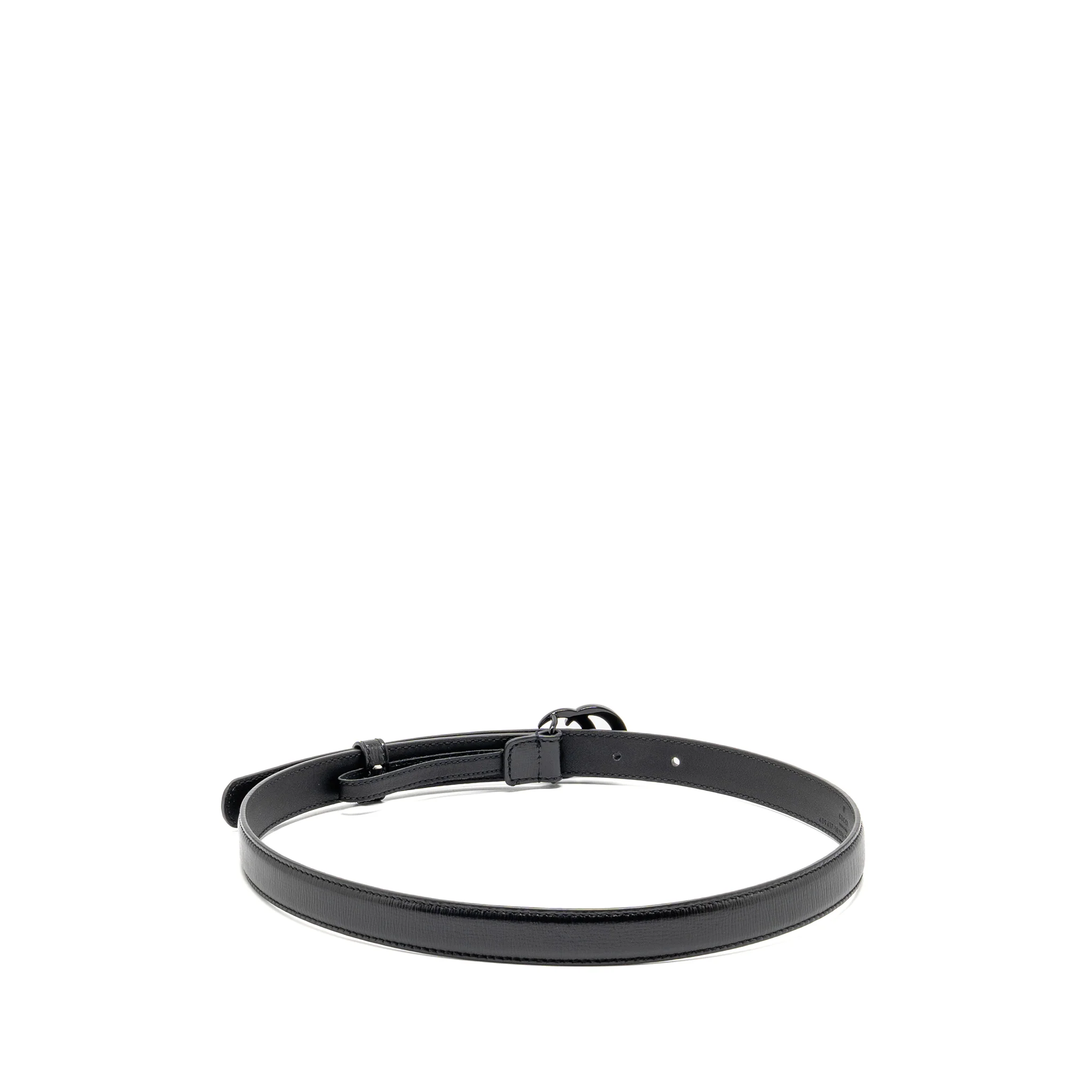 Gucci Size 75 GG Marmont 20MM Thin Belt Black Leather Black Hardware - Image 3